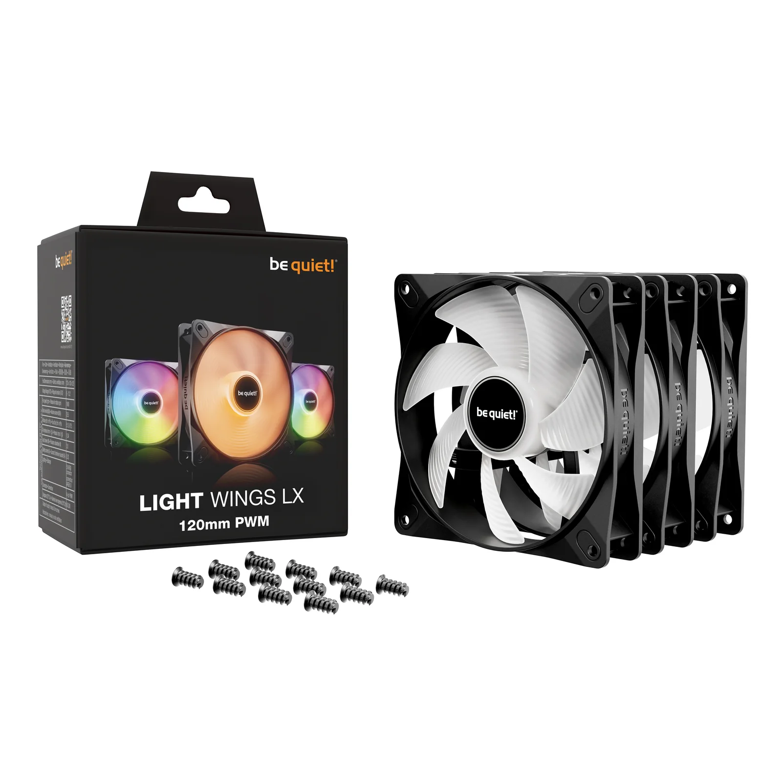be quiet! Light Wings LX 120 mm PWM | Ventilateur PC ARGB, Pack de 3