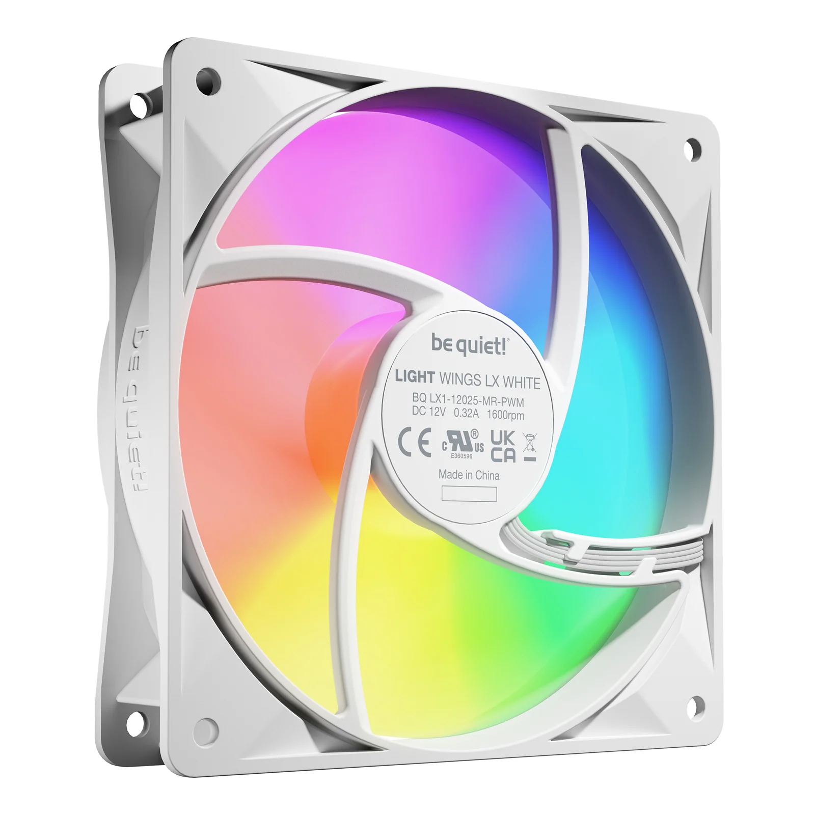 be quiet! Light Wings LX 120 mm PWM | Ventilateur PC ARGB White, Pack de 3