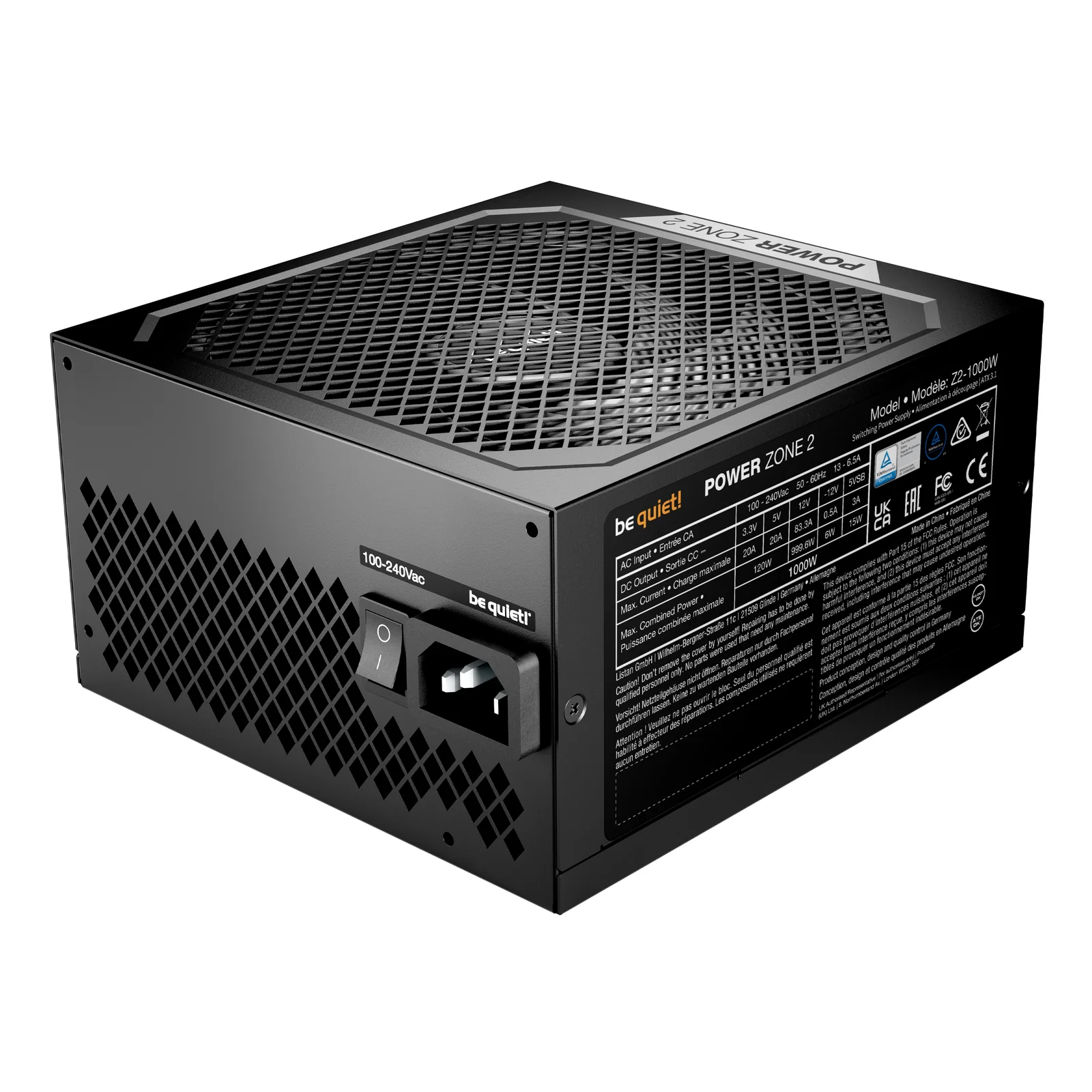 be quiet! POWER ZONE 2 1000 W | Alimentation ATX 3.1, 80 Plus Platinum