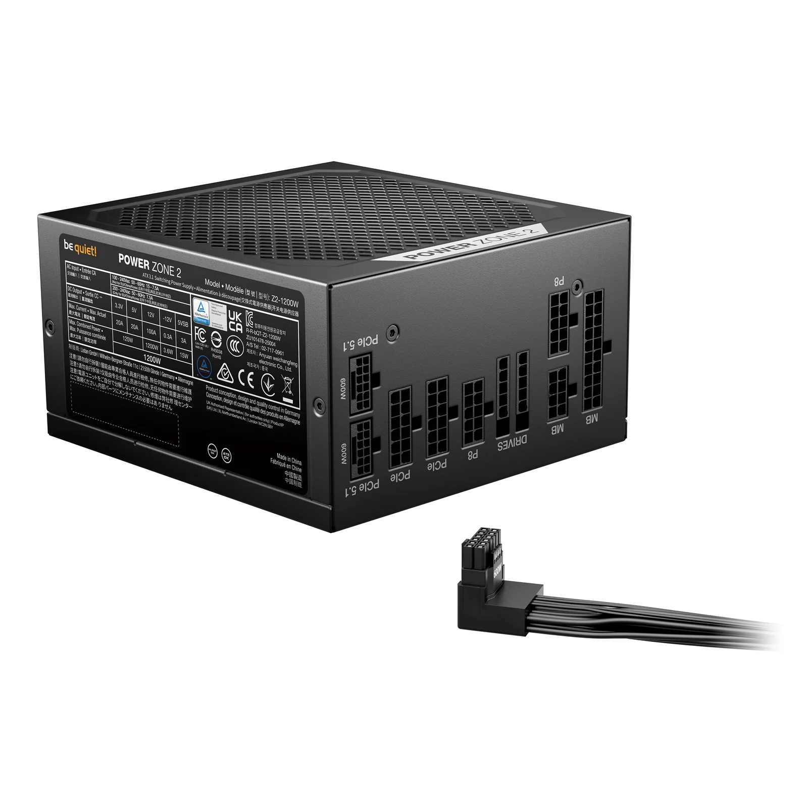be quiet! POWER ZONE 2 1200 W | Alimentation ATX 3.1, 80 Plus Platinum