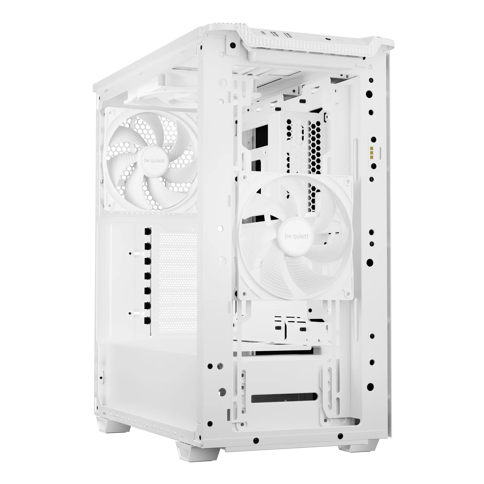 be quiet! Pure Base 501 Blanc | Boîtier PC vitré, Mini ATX / Micro ATX / ATX, 3 ventilateurs Pure Wings 3 140 mm PWM, bande ARGB