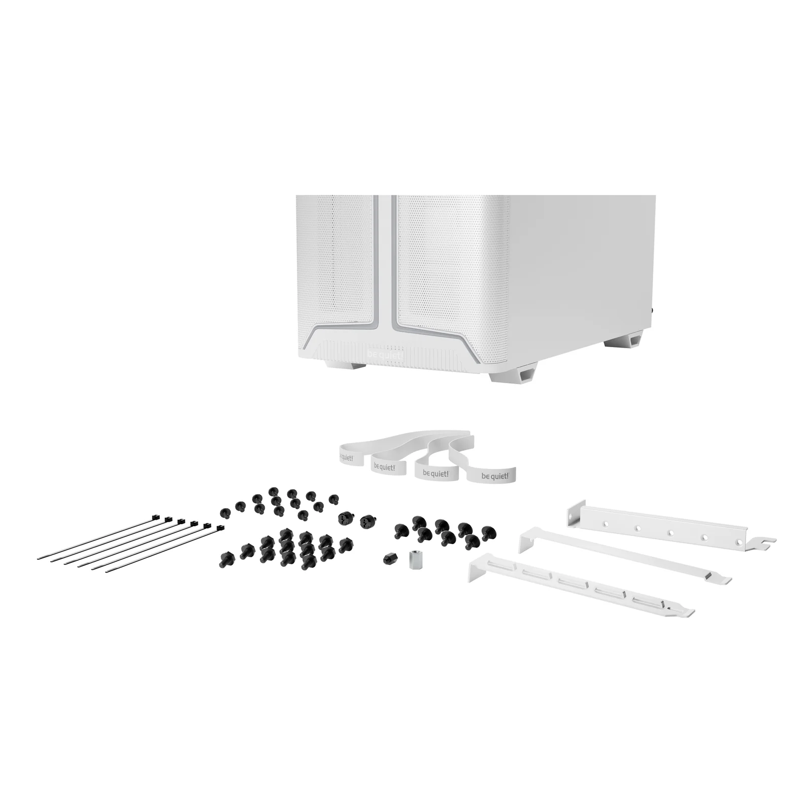 be quiet! Pure Base 501 Blanc | Boîtier PC vitré, Mini ATX / Micro ATX / ATX, 3 ventilateurs Pure Wings 3 140 mm PWM, bande ARGB