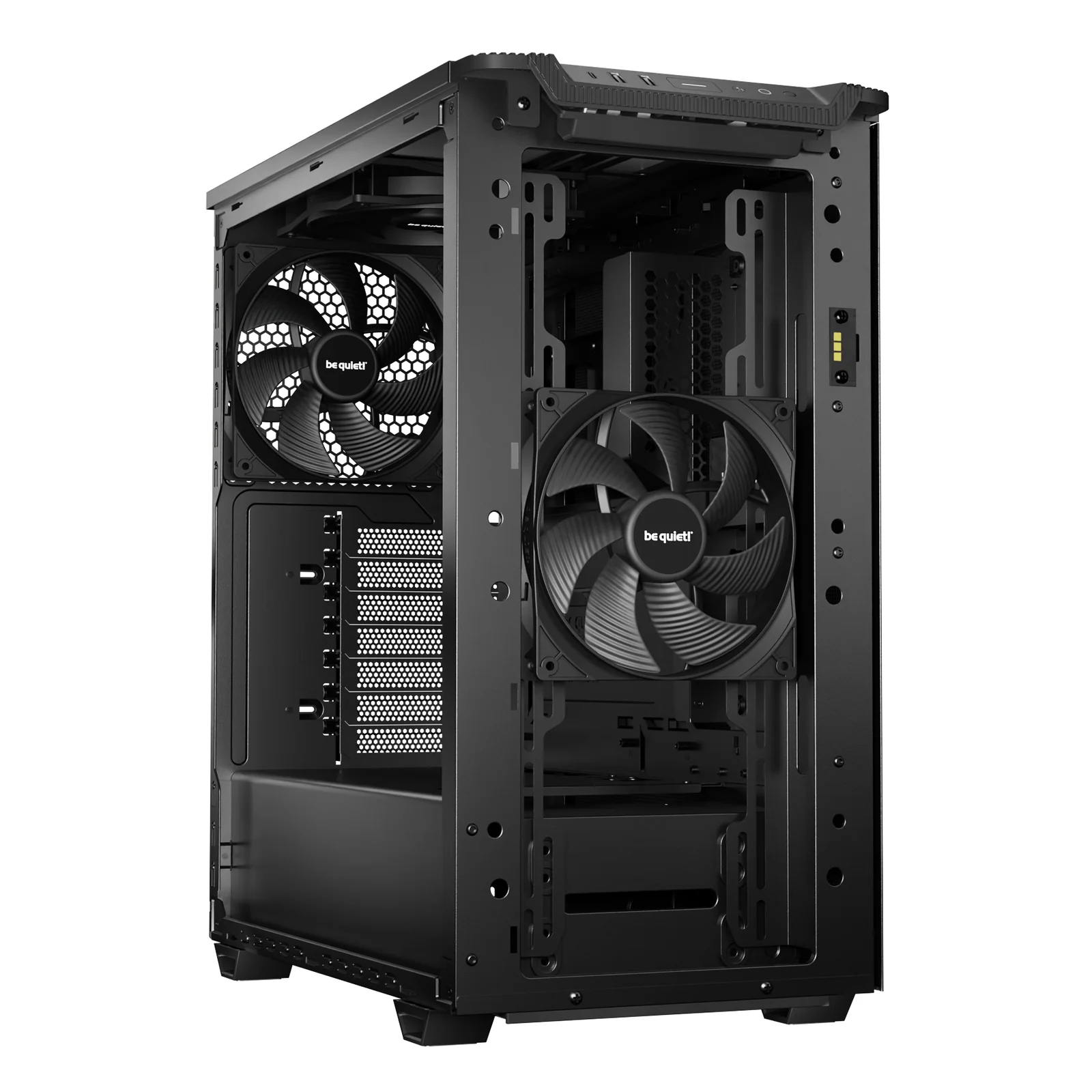 be quiet! Pure Base 501 Noir | Boîtier PC vitré, Mini ATX / Micro ATX / ATX, 3 ventilateurs Pure Wings 3 140 mm PWM, bande ARGB
