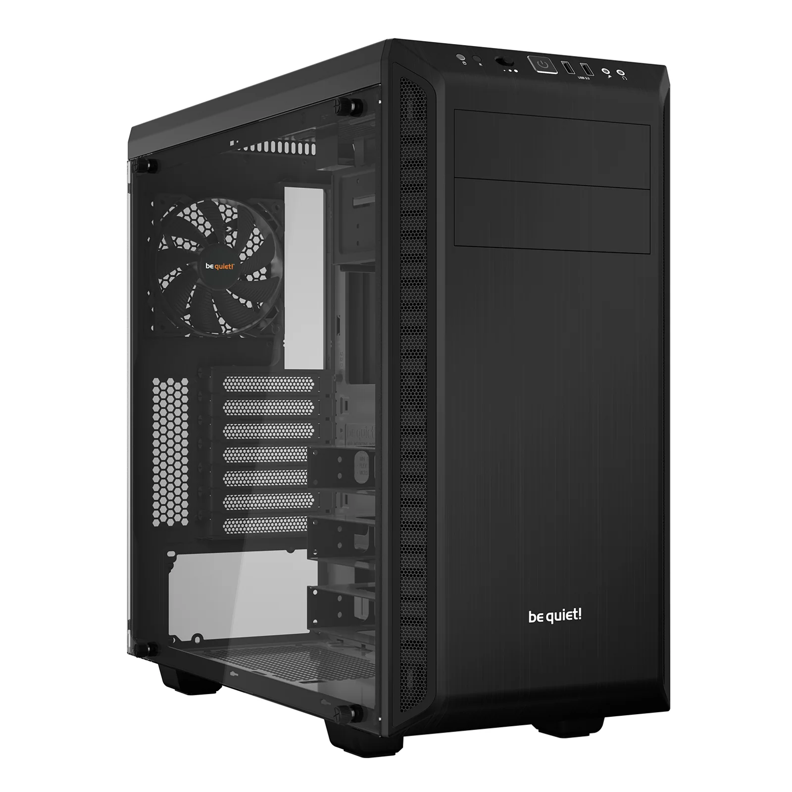 Pure Base 600 Noir | Boîtier PC vitré, Mini ITX / Micro ATX / ATX,1 ventilateur Pure Wings 2 120 mm, 1 ventilateur Pure Wings 2 140 mm
