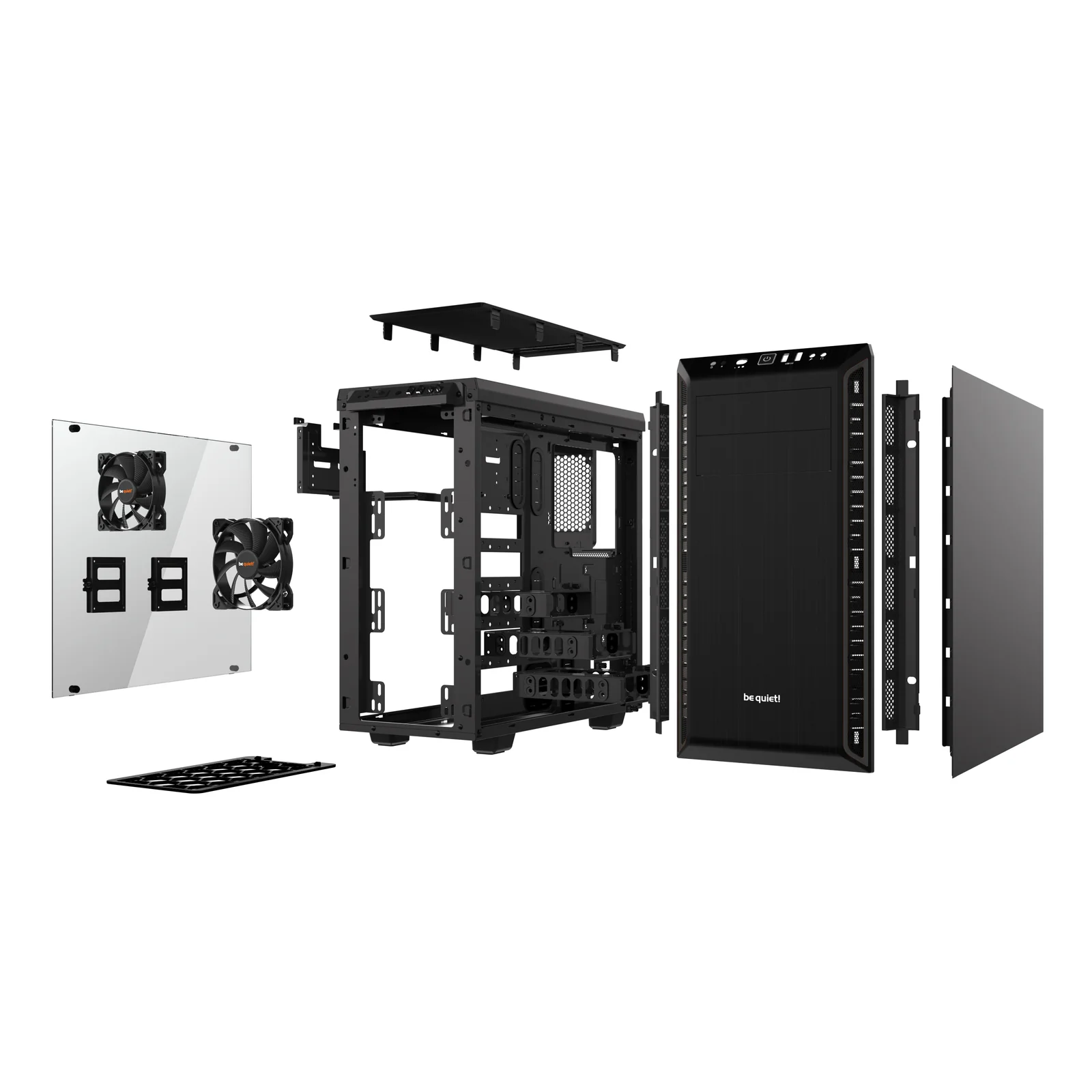 be quiet! Pure Base 600 Noir | Boîtier PC vitré, Mini ITX / Micro ATX / ATX,1 ventilateur Pure Wings 2 120 mm, 1 ventilateur Pure Wings 2 140 mm