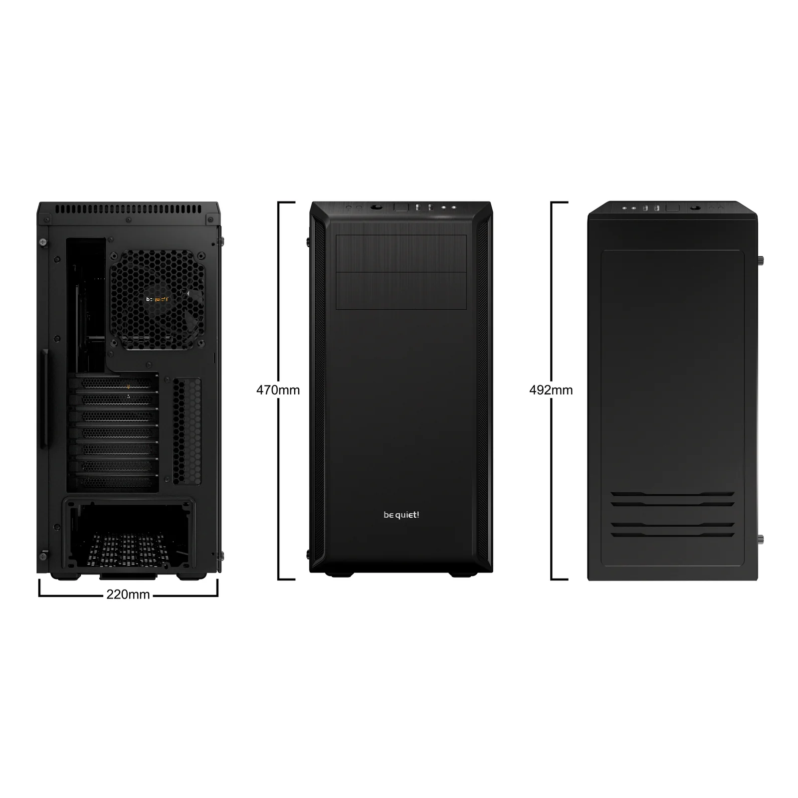 be quiet! Pure Base 600 Noir | Boîtier PC vitré, Mini ITX / Micro ATX / ATX,1 ventilateur Pure Wings 2 120 mm, 1 ventilateur Pure Wings 2 140 mm