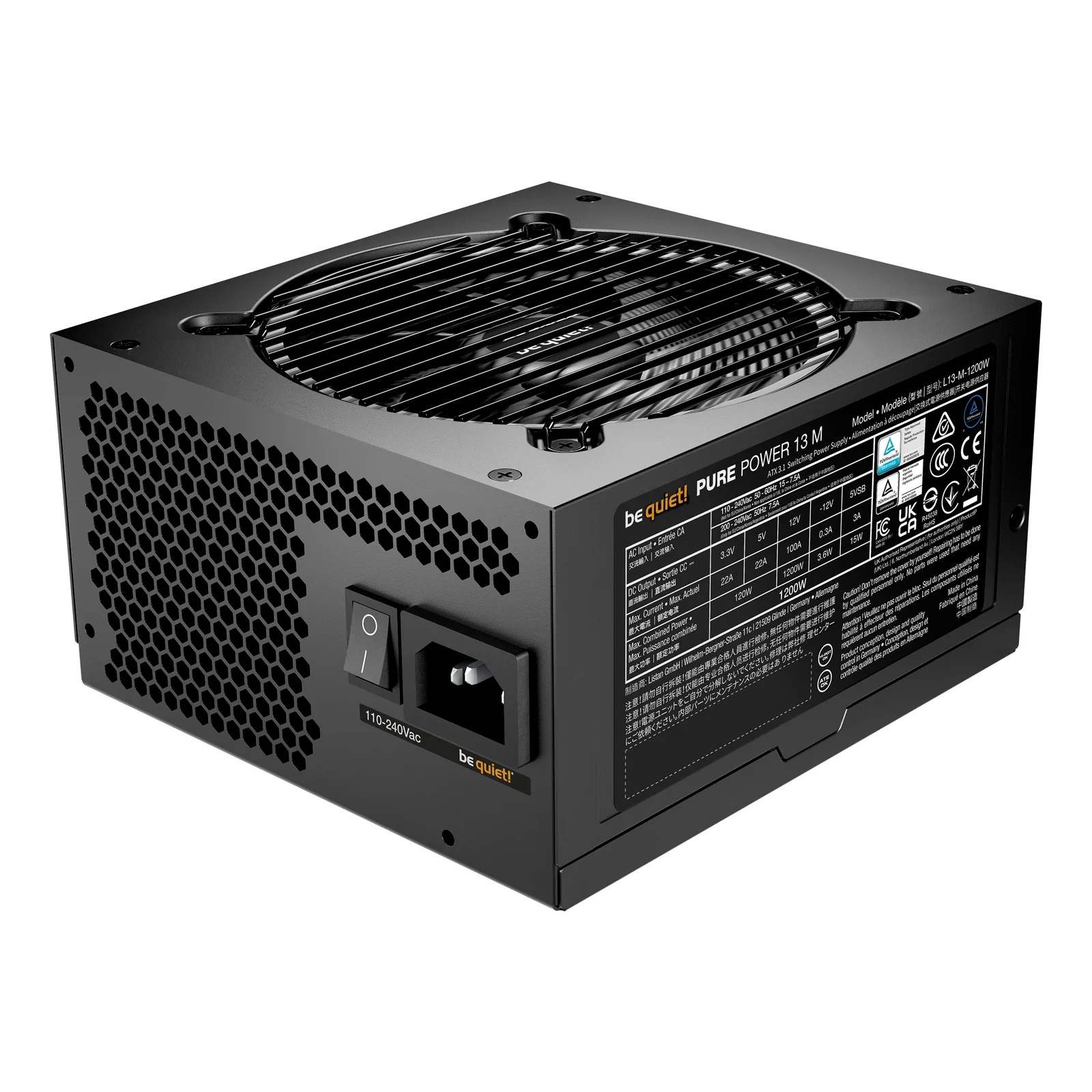 be quiet! Pure Power 13 M | 1200W unité d'alimentation d'énergie 20+4 pin ATX ATX Noir