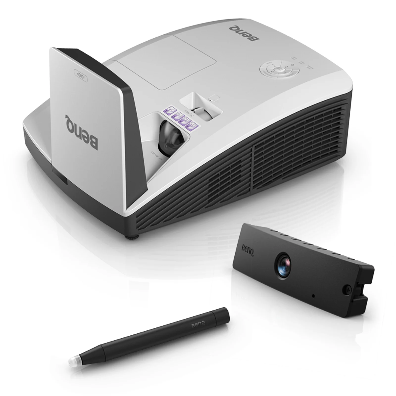 BenQ MH856UST+ vidéo-projecteur Projecteur à focale ultra courte 3500 ANSI lumens DLP 1080p (1920x1080) Compatibilité 3D Noir, Blanc