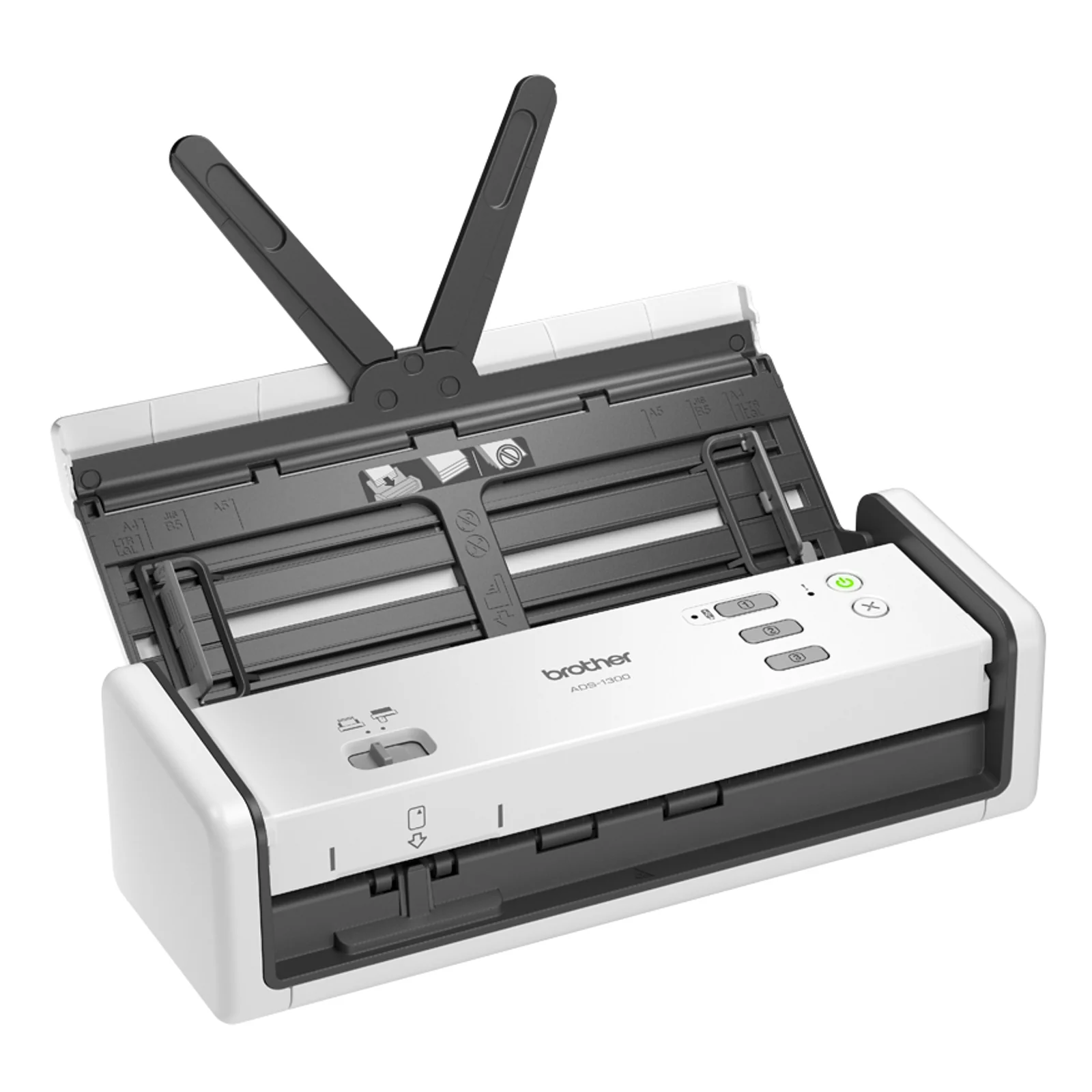 Brother ADS-1300 vu de dos avec port USB-C et logement câble d'alimentation
