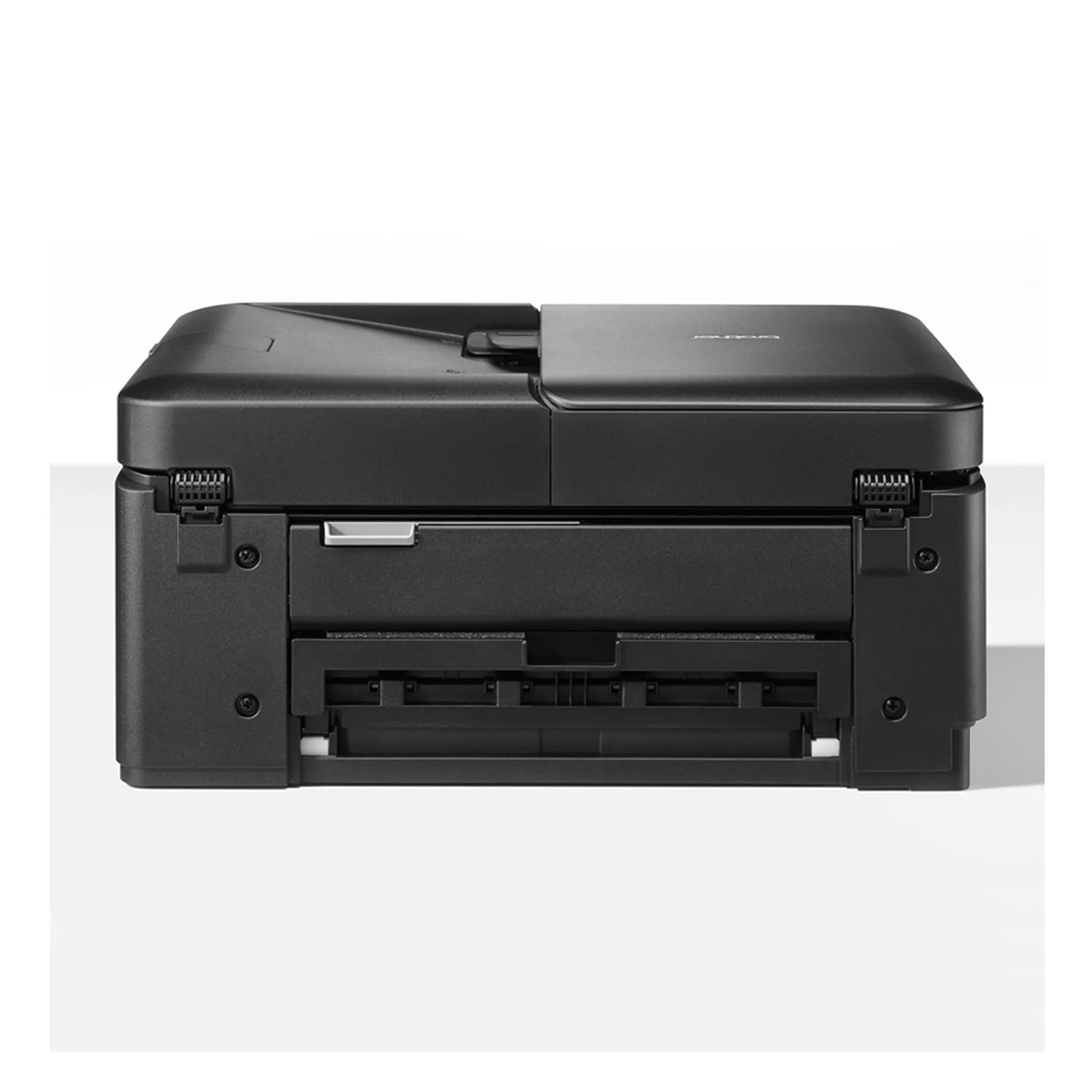 Vue arrière de l'imprimante Brother DCP-T780DW avec porte d'accès recto verso et logements latéraux