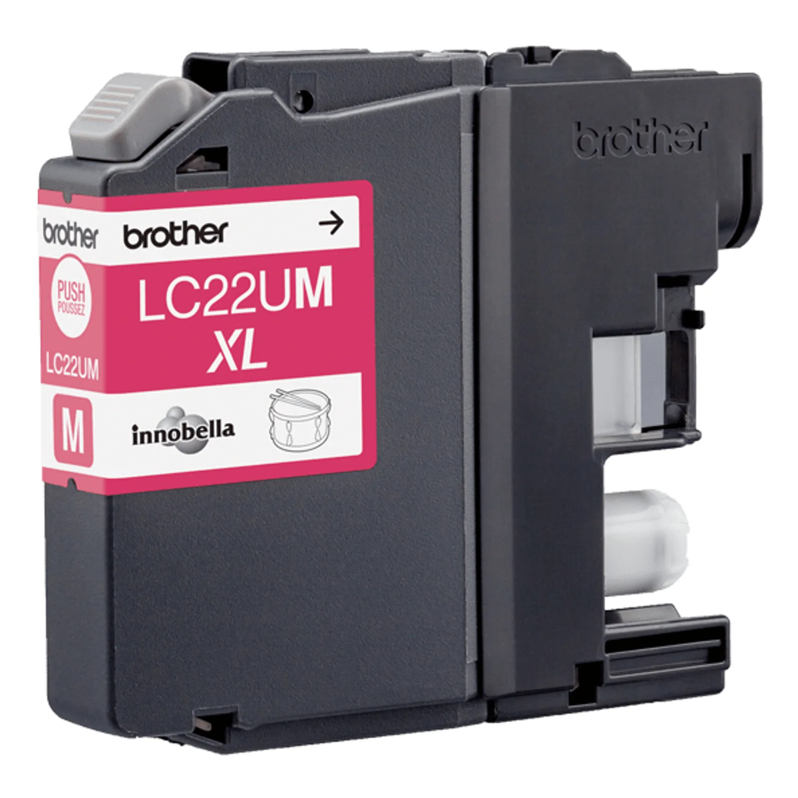 Cartouche d'encre Brother LC22UM XL magenta vue trois quarts