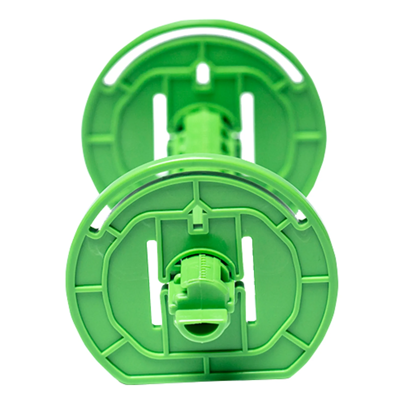 Support de rouleau Brother PA-RH-002 vert vu de face, deux flasques circulaires alignés montrant l'axe central et le mécanisme de réglage