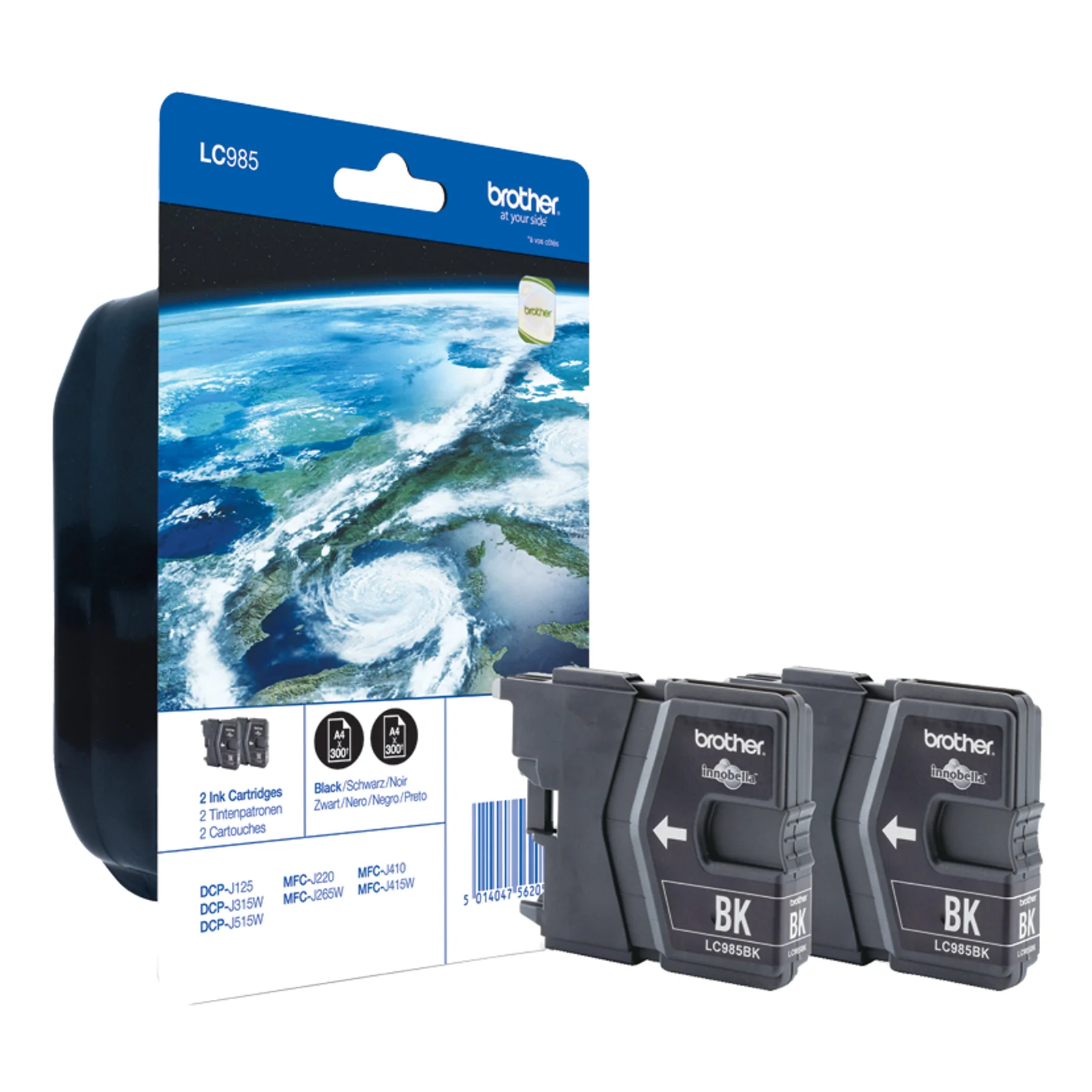 Pack de deux cartouches d'encre LC985BKBP2 originales – Noir.