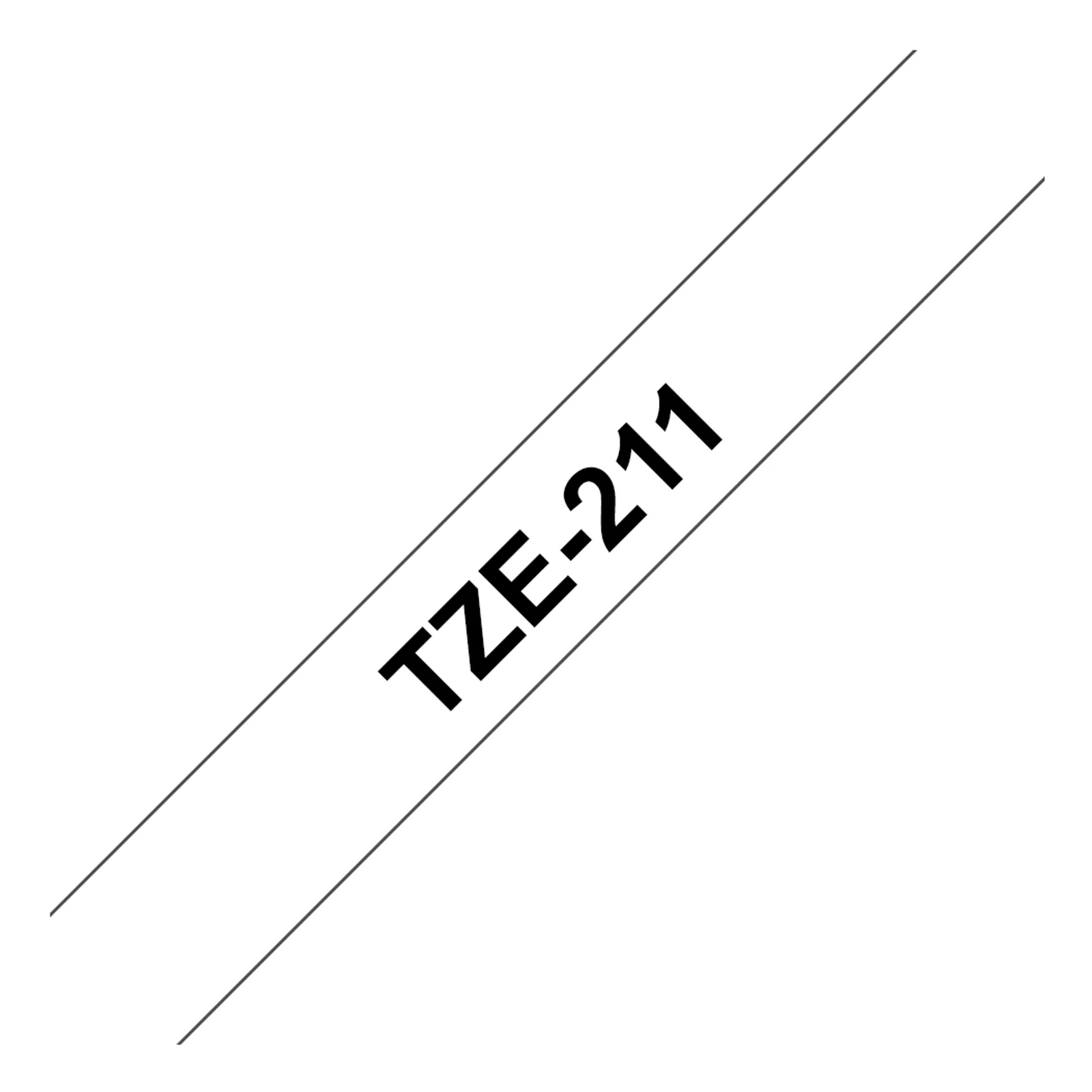 TZe-211 ruban 6 mm noir sur blanc 8 m