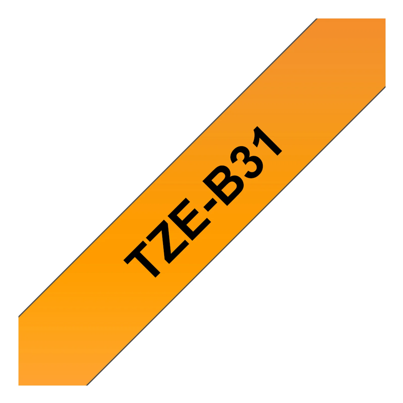 TZe-B31 ruban fluo 12 mm noir orange