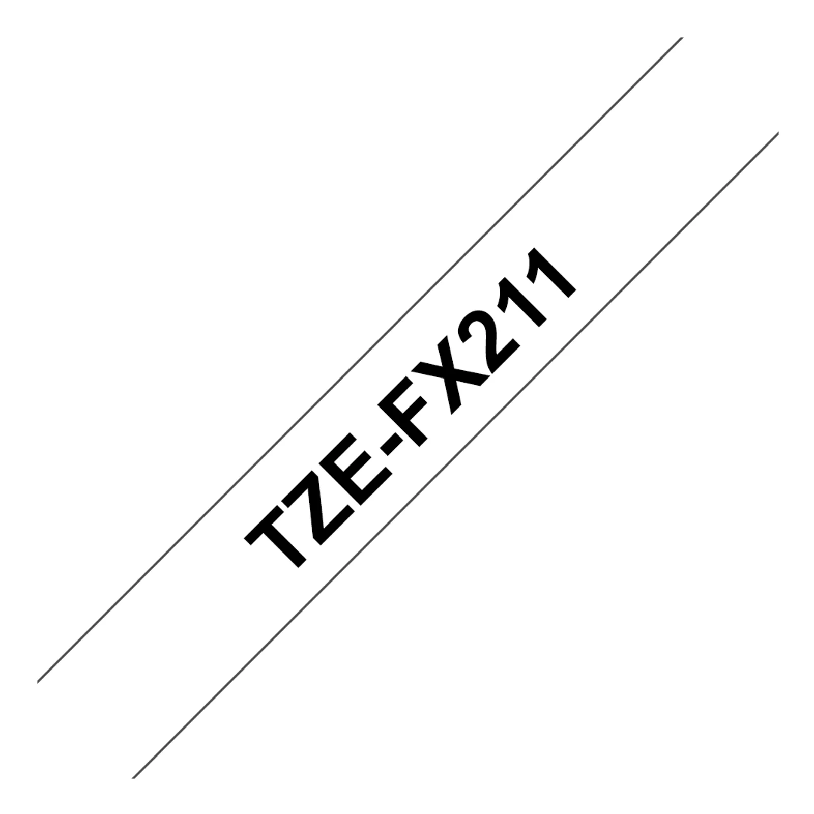 TZe-FX211 ruban flexible 6 mm noir sur blanc