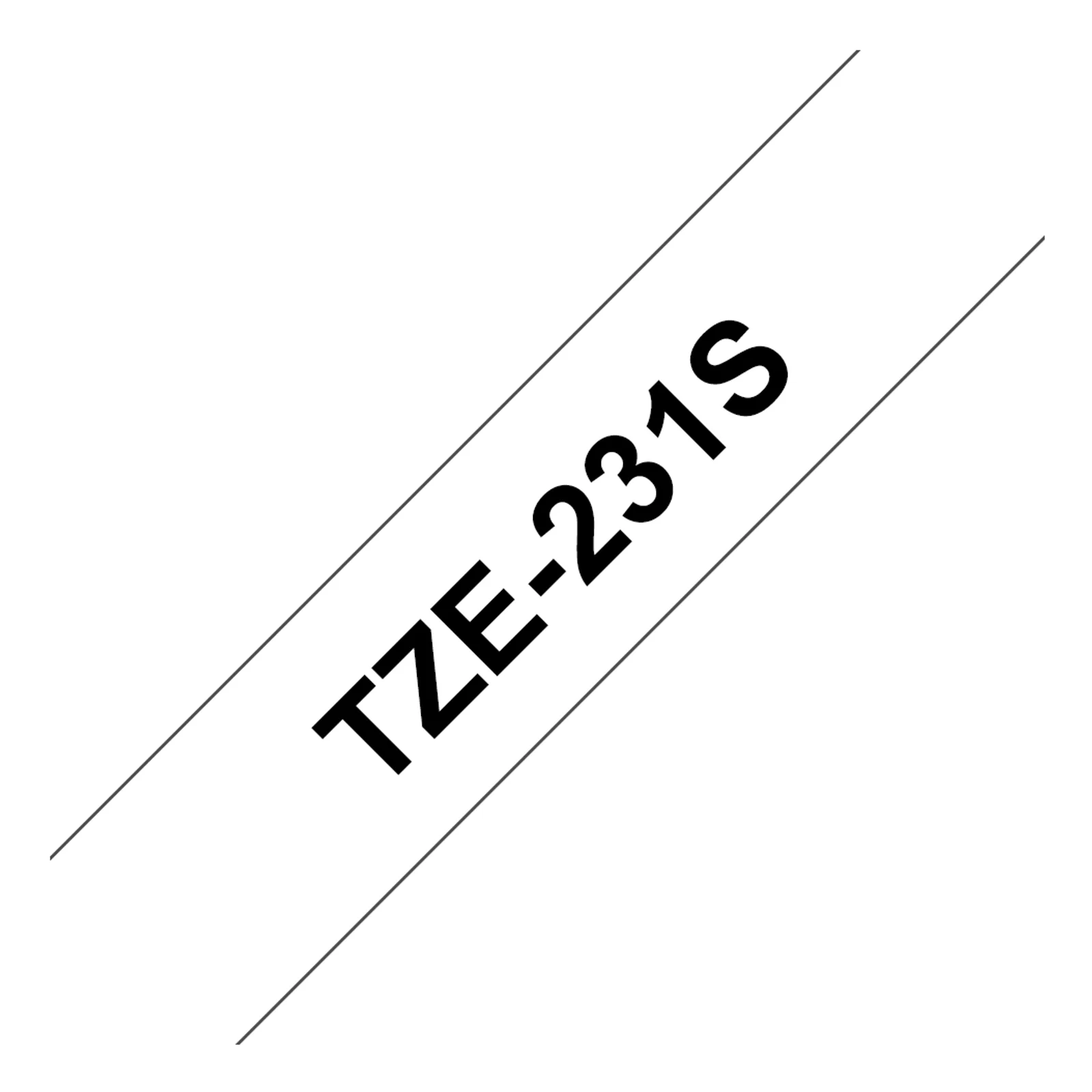 TZE231S ruban d'étiquette Noir sur blanc TZe