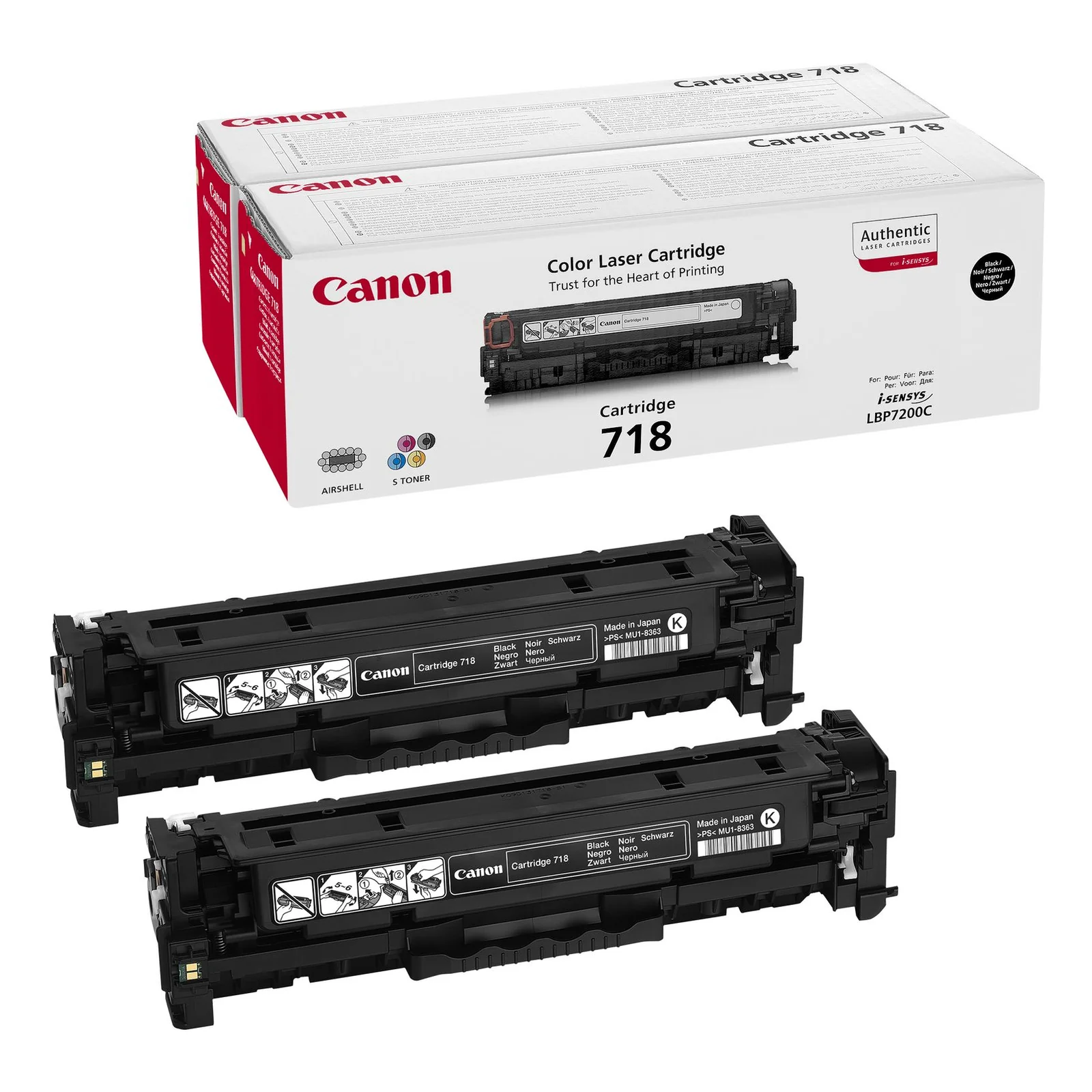 CRG-718 BK pack de 2 toners noirs 6800 pages