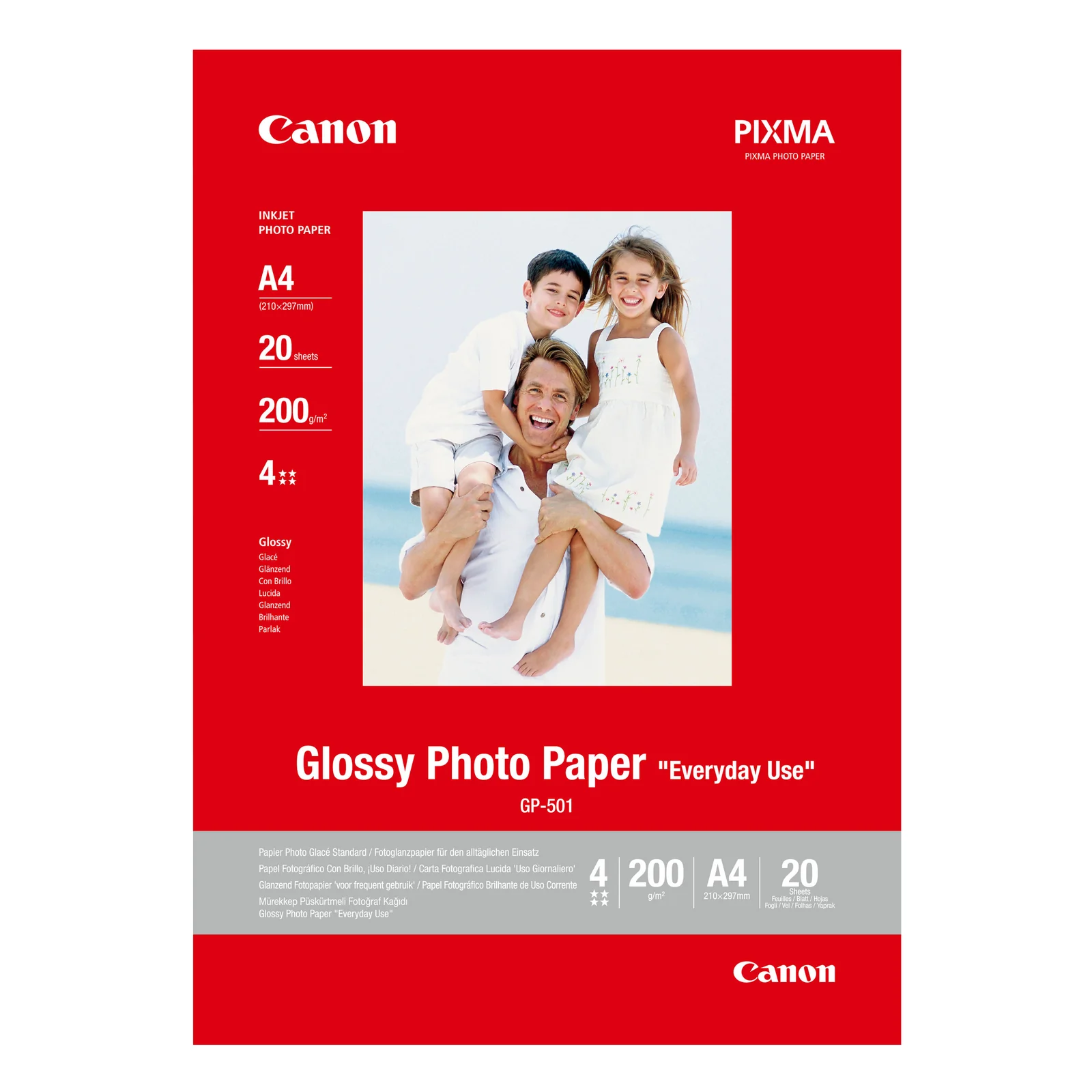 GP-501 papier photo brillant A4 200 g pack de 20