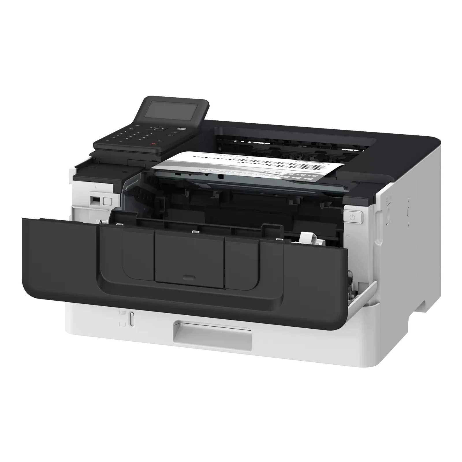 Canon LBP243dw II capot avant ouvert montrant l'emplacement de la cartouche toner