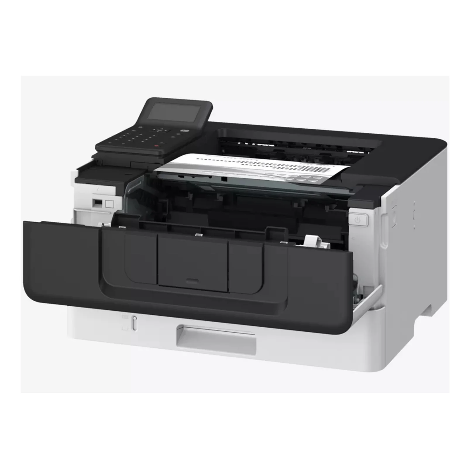 Canon LBP246dw II avec capot frontal ouvert exposant le bloc tambour et le toner
