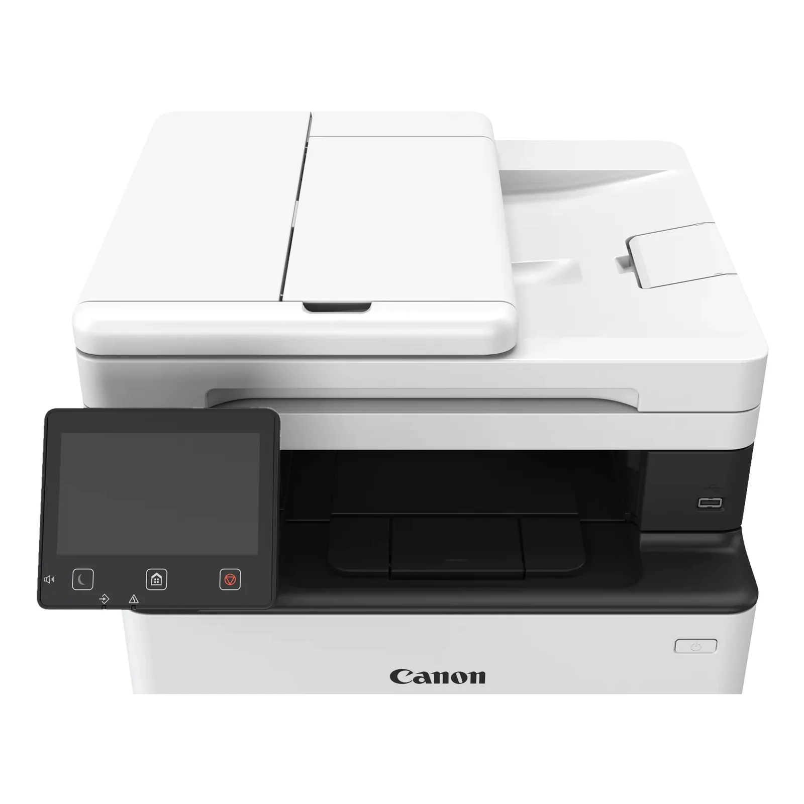 Canon i-SENSYS MF463dw II zoom face avant écran tactile incliné et bandeau de commande