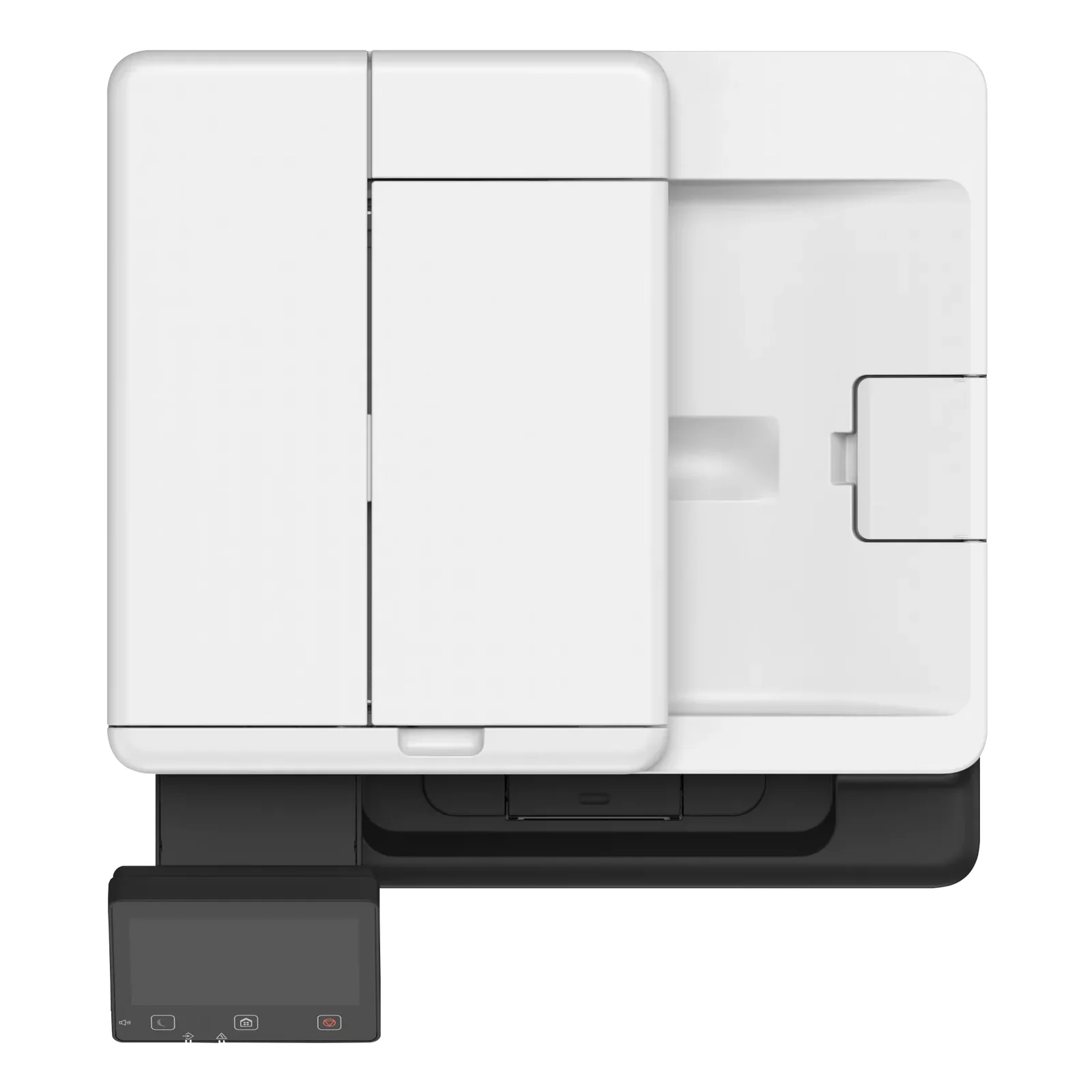 Canon i-SENSYS MF463dw II vue de dessus avec capot du chargeur de documents et écran tactile rabattu