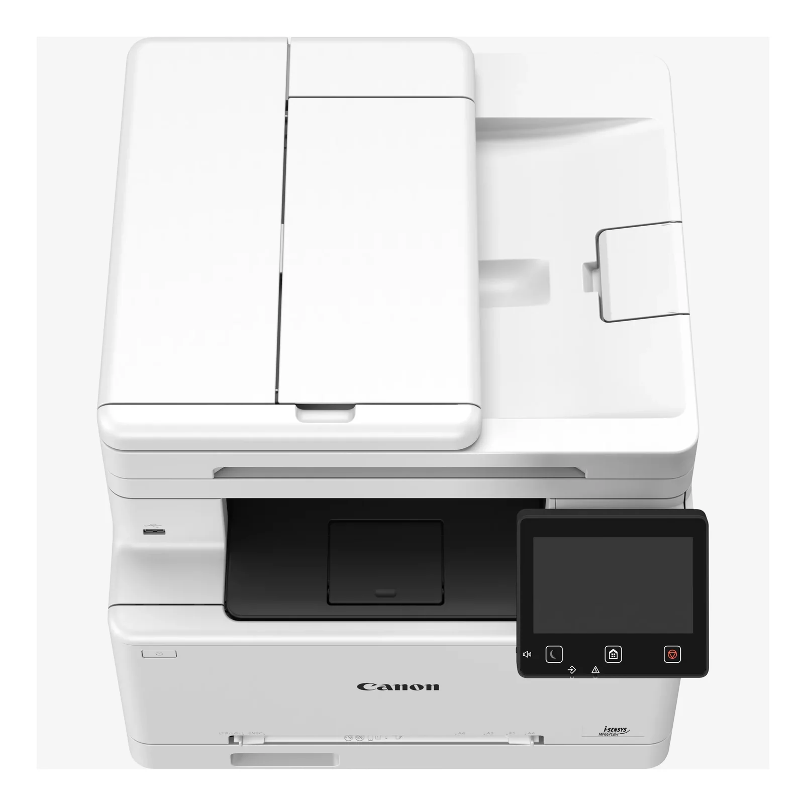 Vue de dessus du Canon MF667Cdw avec le capot du scanner à plat fermé