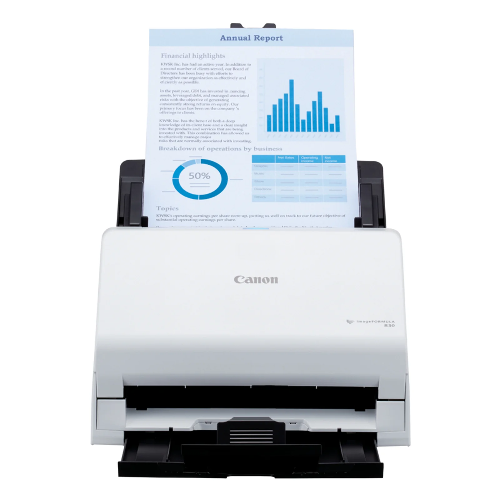 Canon imageFORMULA R30 Chargeur automatique de documents + Scanner à feuille 600 x 600 DPI A4 Blanc