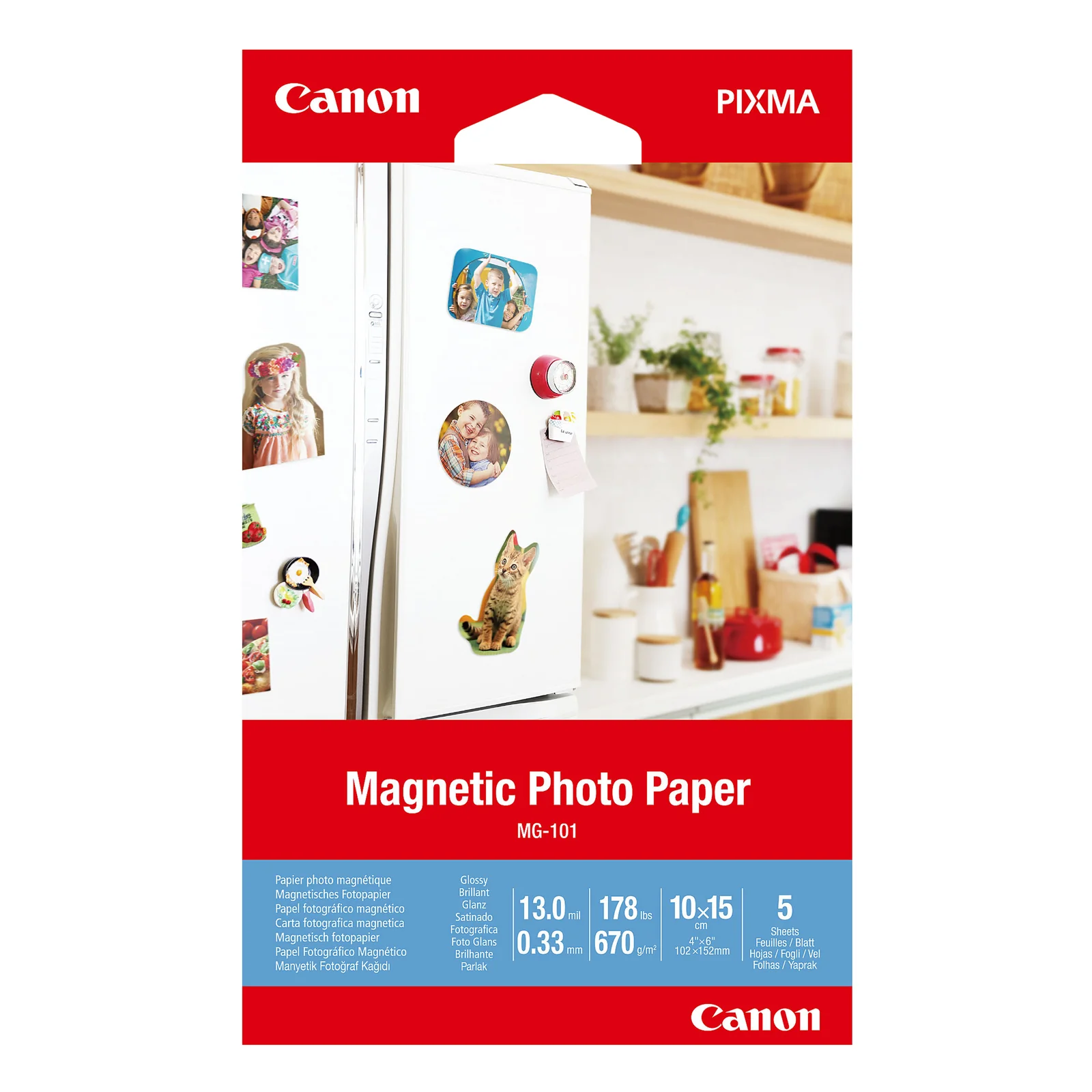 MG-101 papier photo magnétique 10x15 cm pack 5 feuilles
