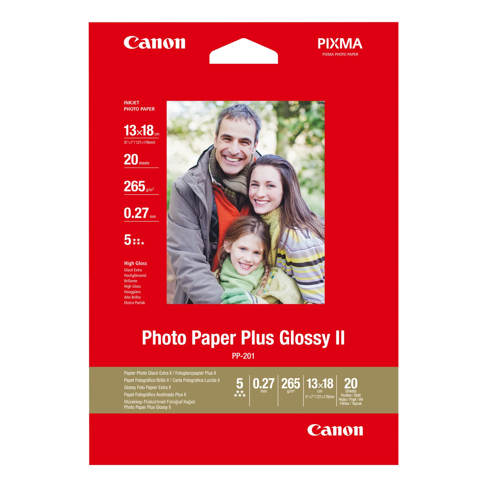 Papier photo brillant extra II 5 × 7 po (13 × 18 cm) PP-201 - 20 feuilles