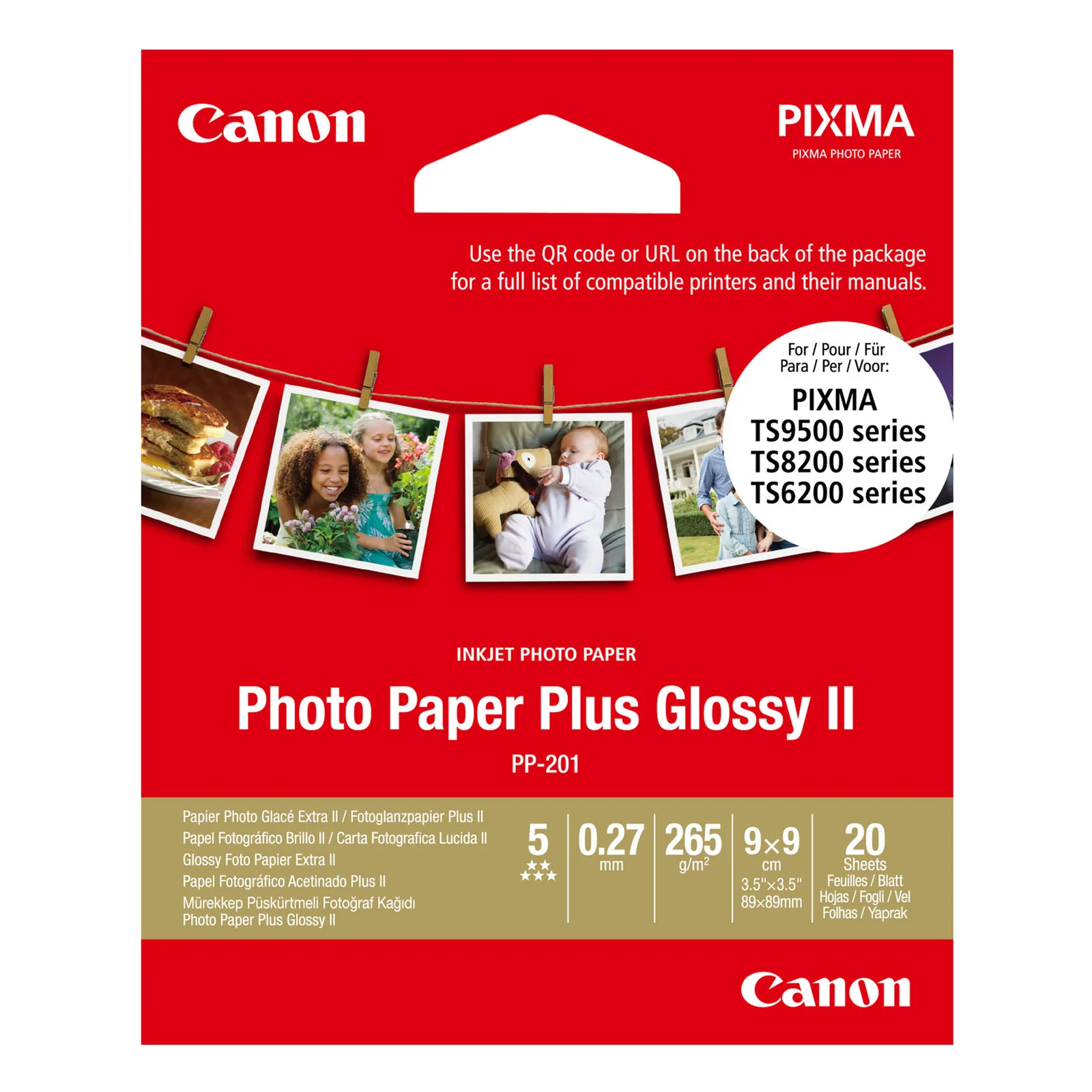 Papier photo glacé Extra II PP-201 8,8 × 8,8 cm - 20 feuilles