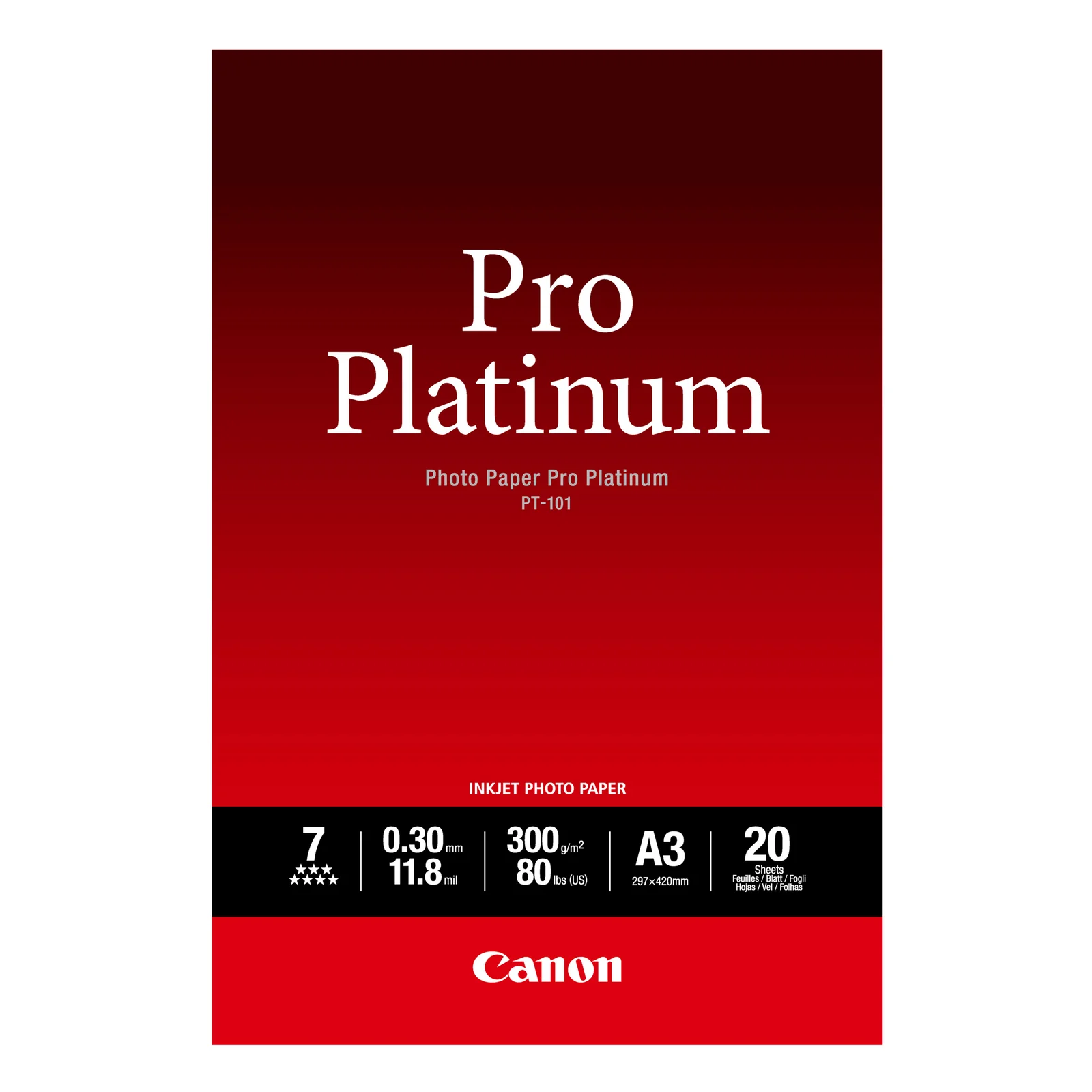Papier photo professionnel Platinum A3 PT-101 - 20 feuilles