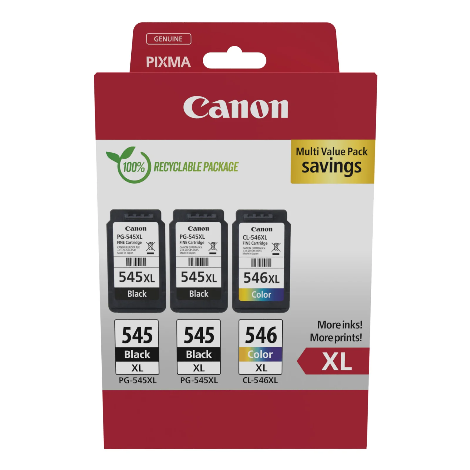 PG-545XL CL-546XL Multi Pack 3 cartouches XL PIXMA