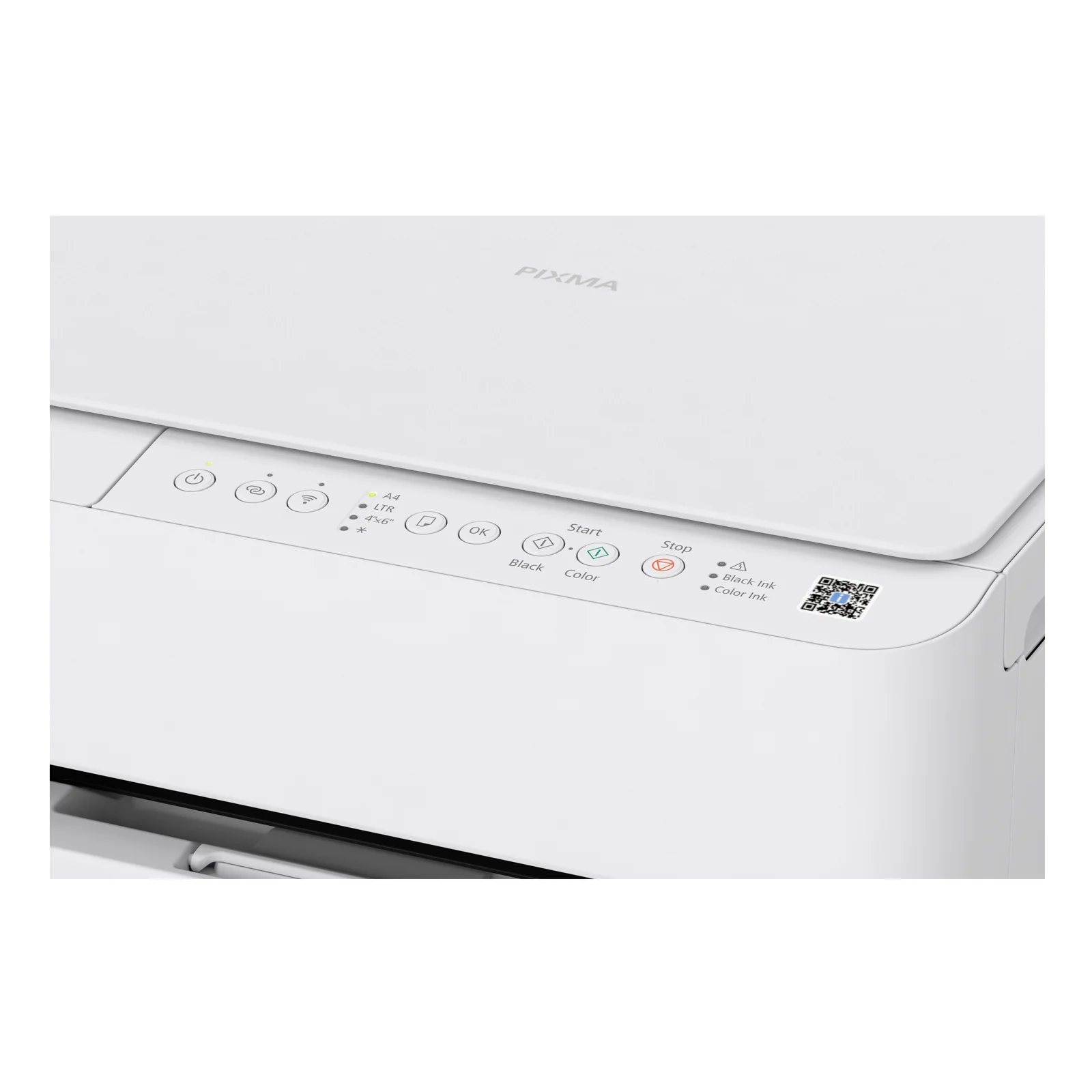 Bandeau de commande tactile PIXMA TS4150i, témoins A4, LTR, marche et stop