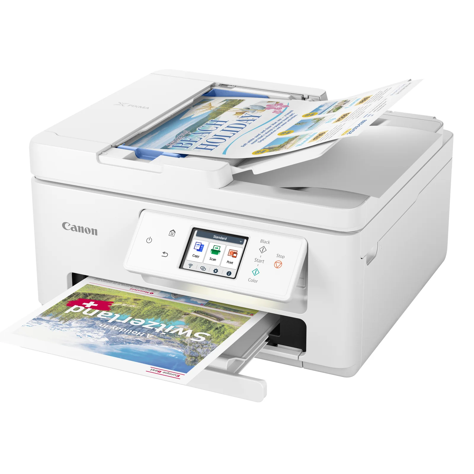 Imprimante Canon PIXMA TS7750i avec chargeur ADF ouvert
