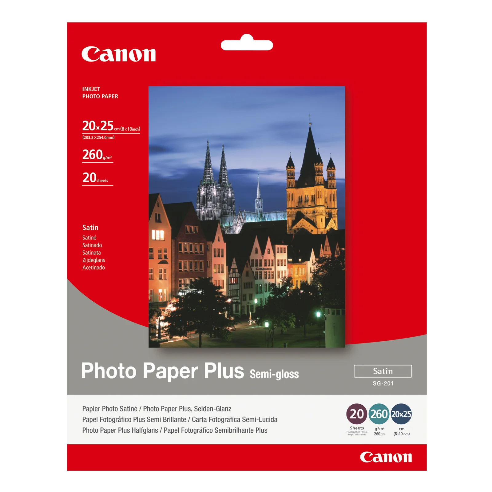 SG-201 papier photo satiné 20x25 cm 20 feuilles