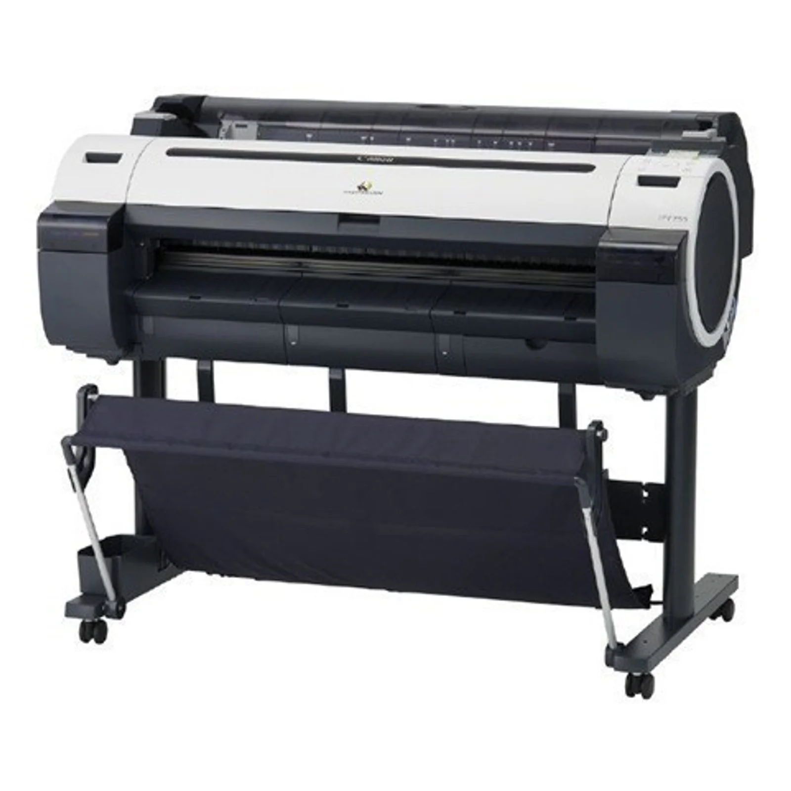 Traceur Canon imagePROGRAF iPF-755 36 pouces installé sur le support ST-34 avec panier de réception déployé