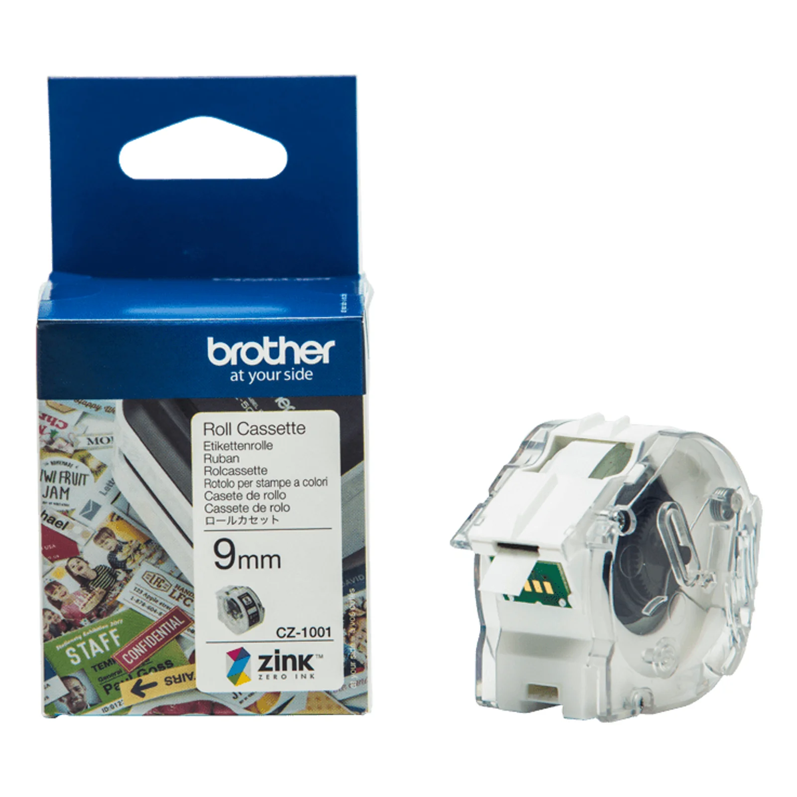 Cassette ZINK Brother CZ-1001 9 mm pour étiqueteuse VC-500W