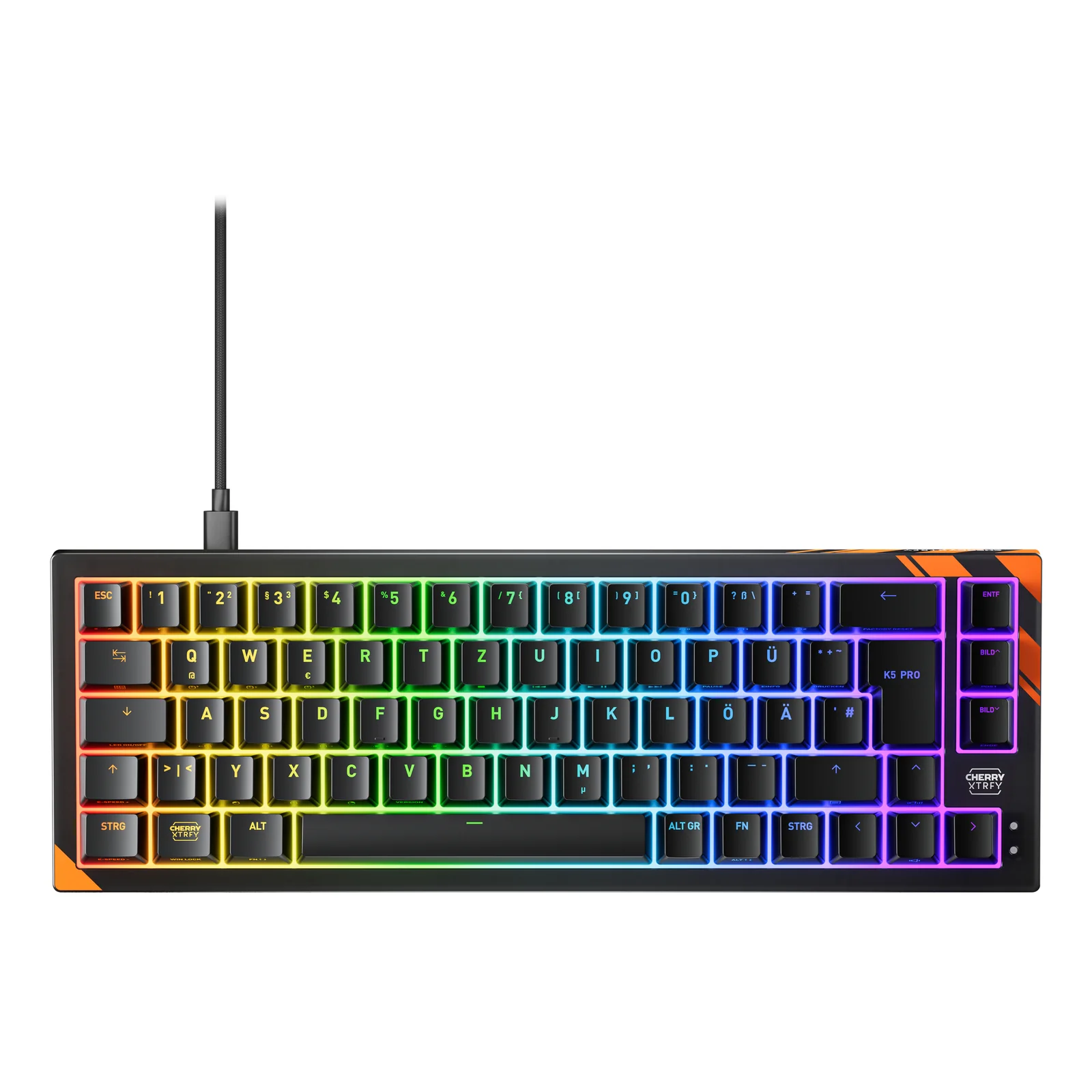 K5 PRO TMR COMPACT clavier Gaming USB QWERTZ Allemand Noir, Orange