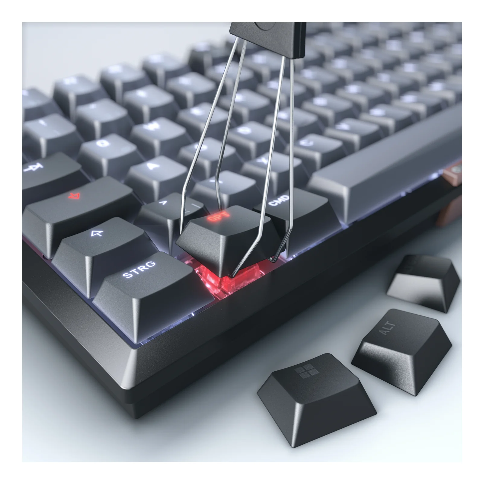 CHERRY KW 300 MX clavier Maison USB + Bluetooth QWERTZ Allemand Noir, Cuivre, Gris