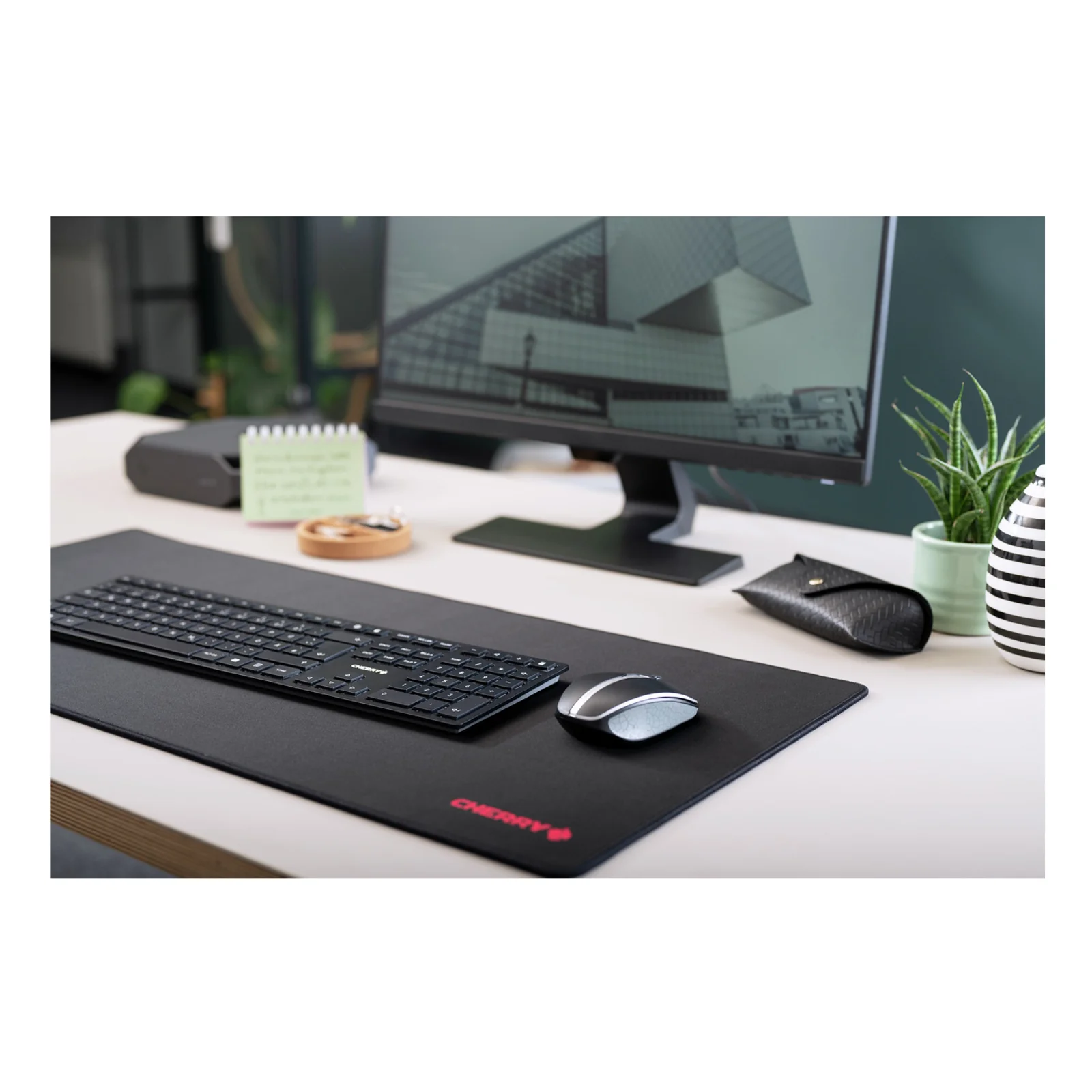 CHERRY KW 9100 SLIM clavier Universel RF sans fil + Bluetooth AZERTY Français Noir