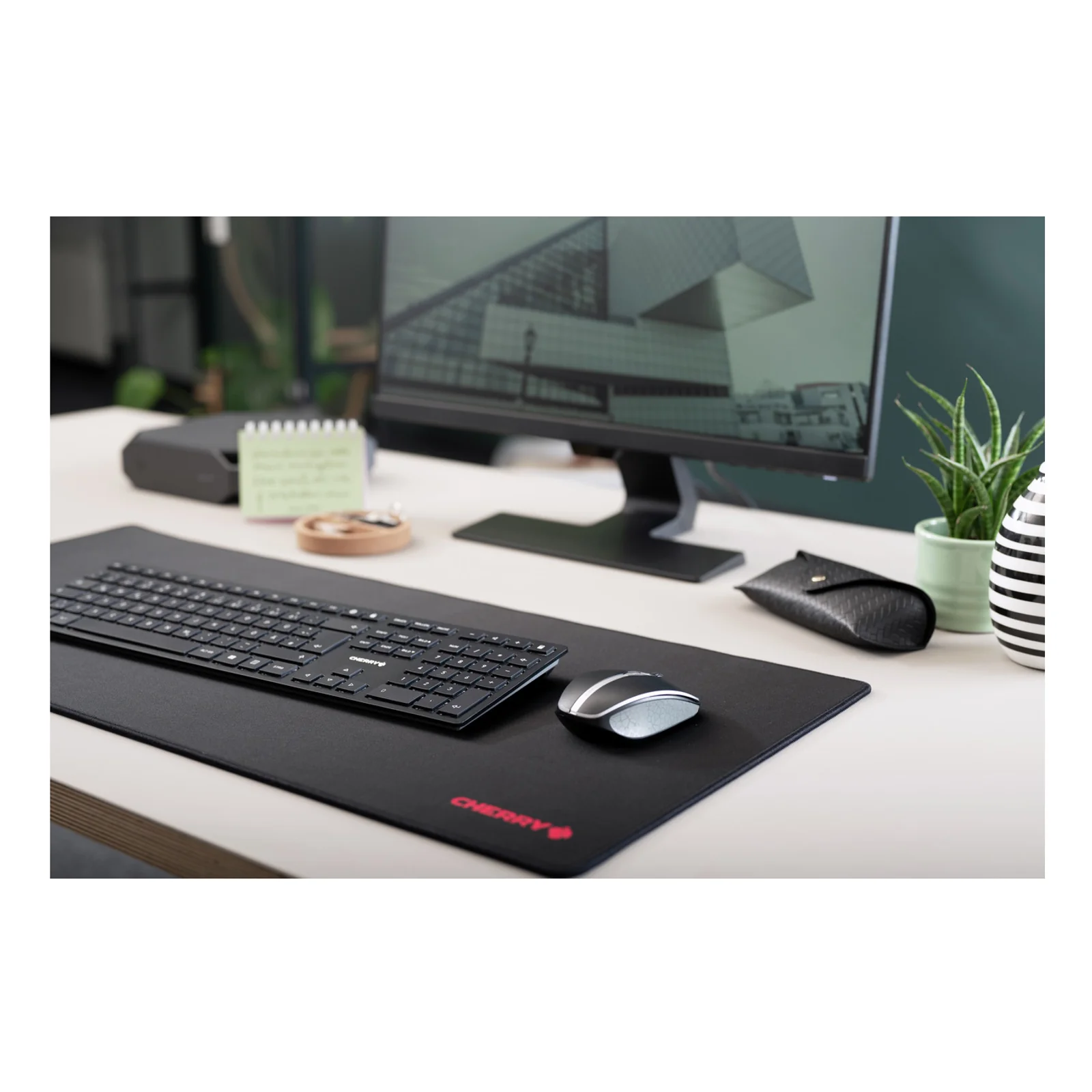 CHERRY KW 9100 SLIM clavier Universel RF sans fil + Bluetooth Noir