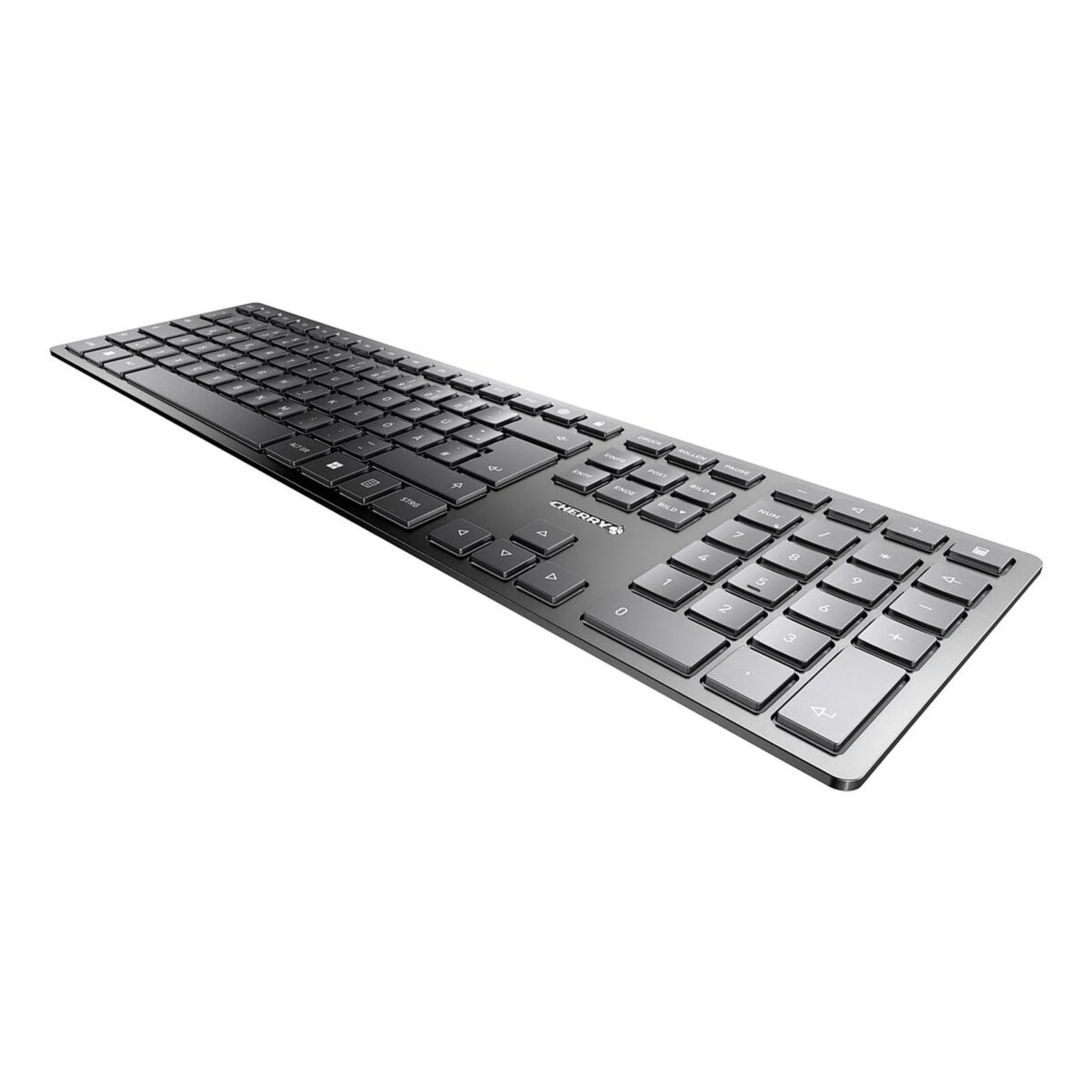 CHERRY KW 9100 SLIM clavier Universel RF sans fil + Bluetooth QWERTY Portuguais Noir, Gris