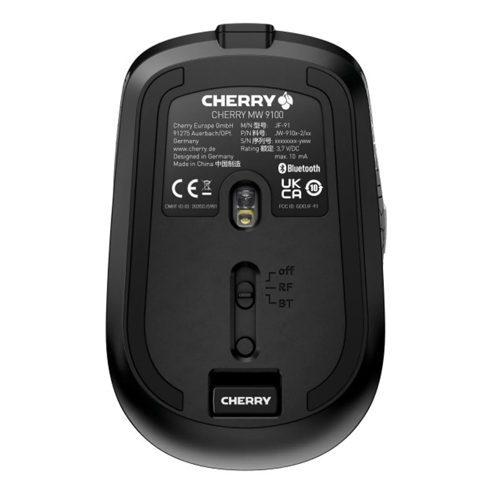 CHERRY MW 9100 souris Bureau Ambidextre RF sans fil + Bluetooth 2400 DPI