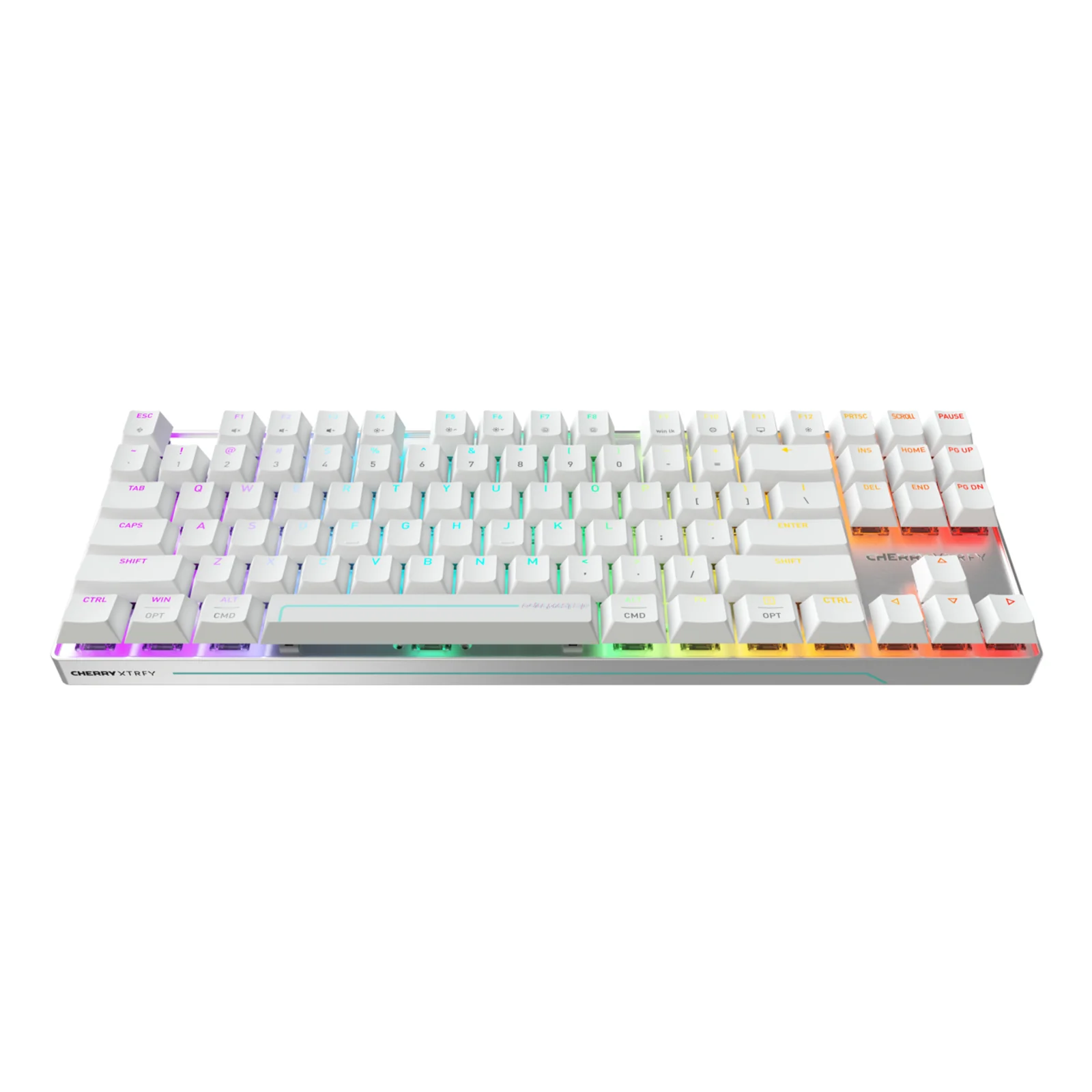 CHERRY MX 8.2 Pro TMR Wireless clavier Gaming USB + RF Wireless + Bluetooth QWERTY US International Argent, Blanc
