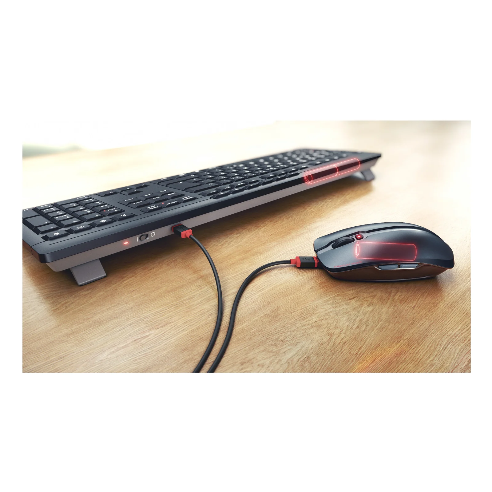 CHERRY Stream Desktop Recharge clavier Souris incluse Universel RF sans fil Noir