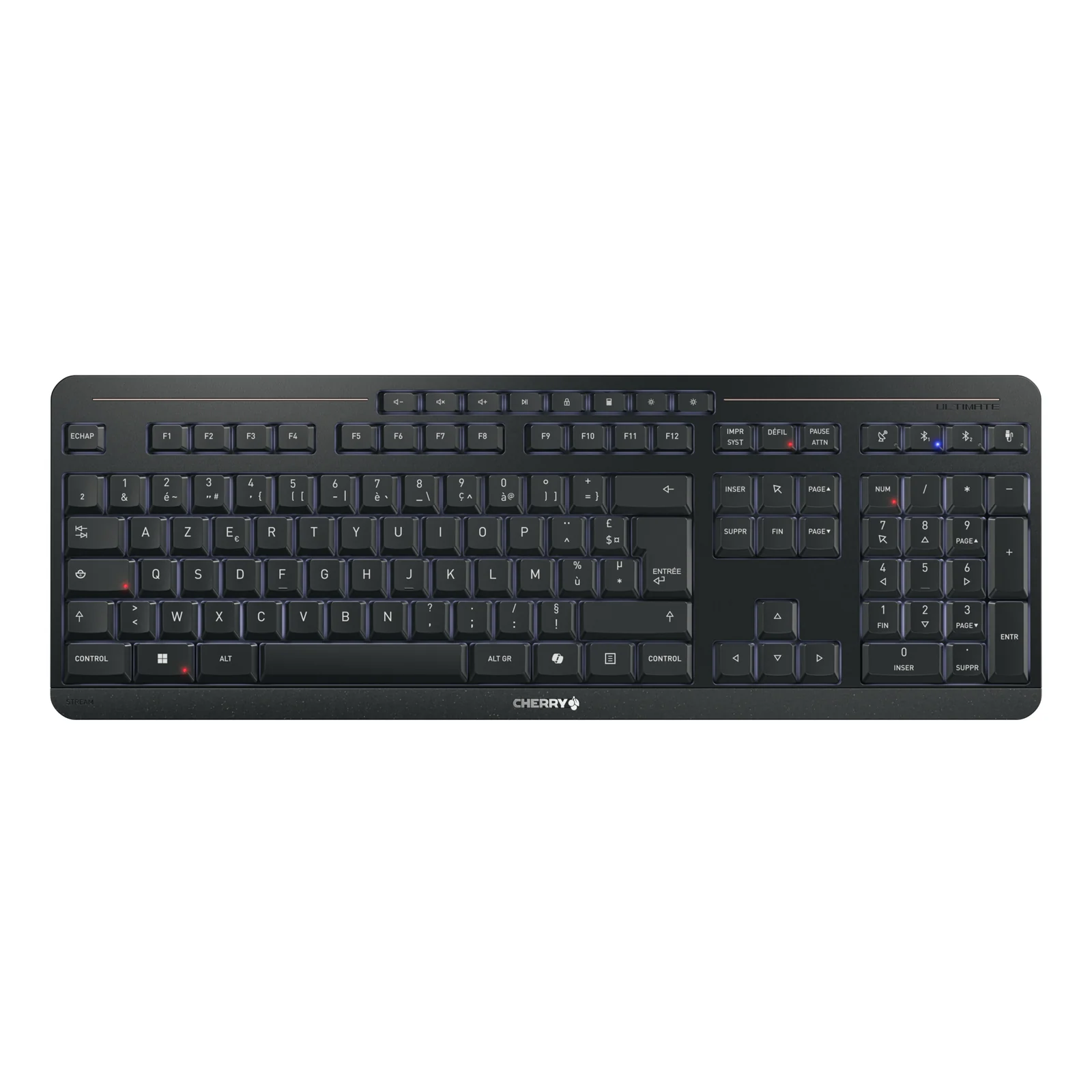 CHERRY Stream desktop ultimate clavier Souris incluse maison/bureau USB + RF Wireless + Bluetooth AZERTY Français Noir