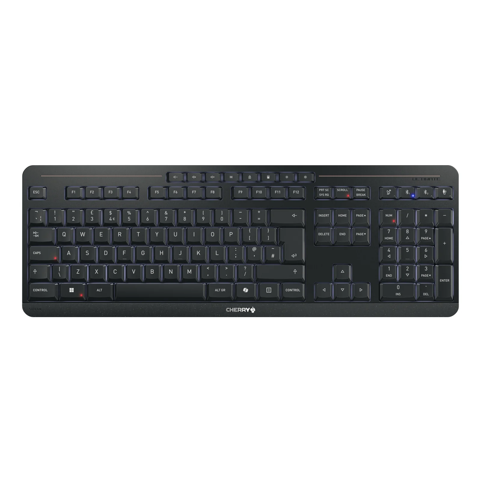 CHERRY Stream desktop ultimate clavier Souris incluse maison/bureau USB + RF Wireless + Bluetooth QWERTY Anglais britannique Noir