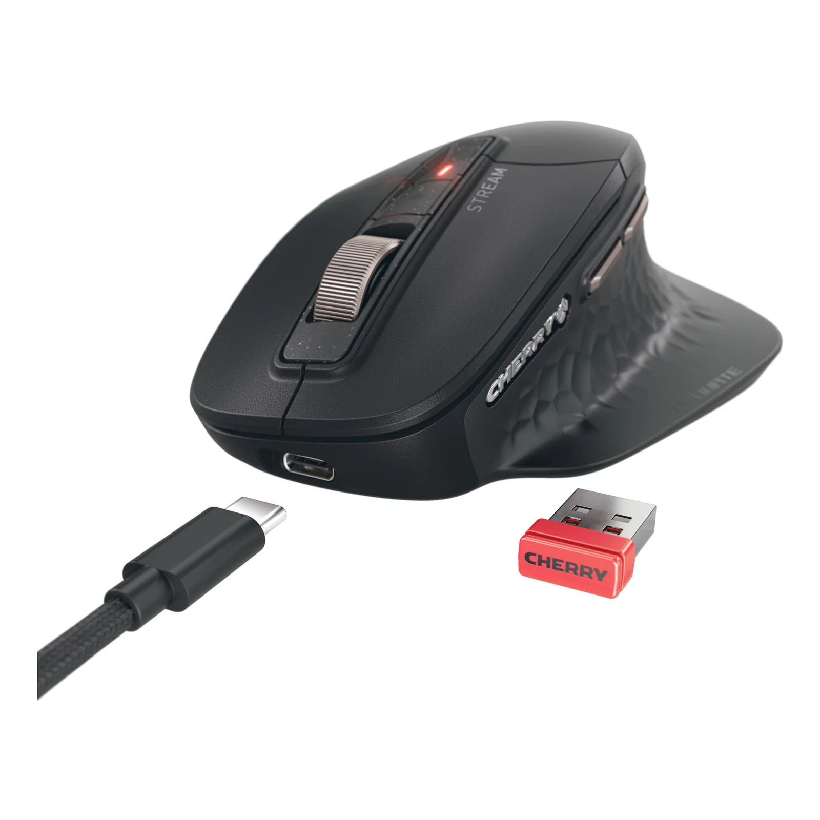CHERRY Stream desktop ultimate clavier Souris incluse maison/bureau USB + RF Wireless + Bluetooth QWERTY Nordique Noir